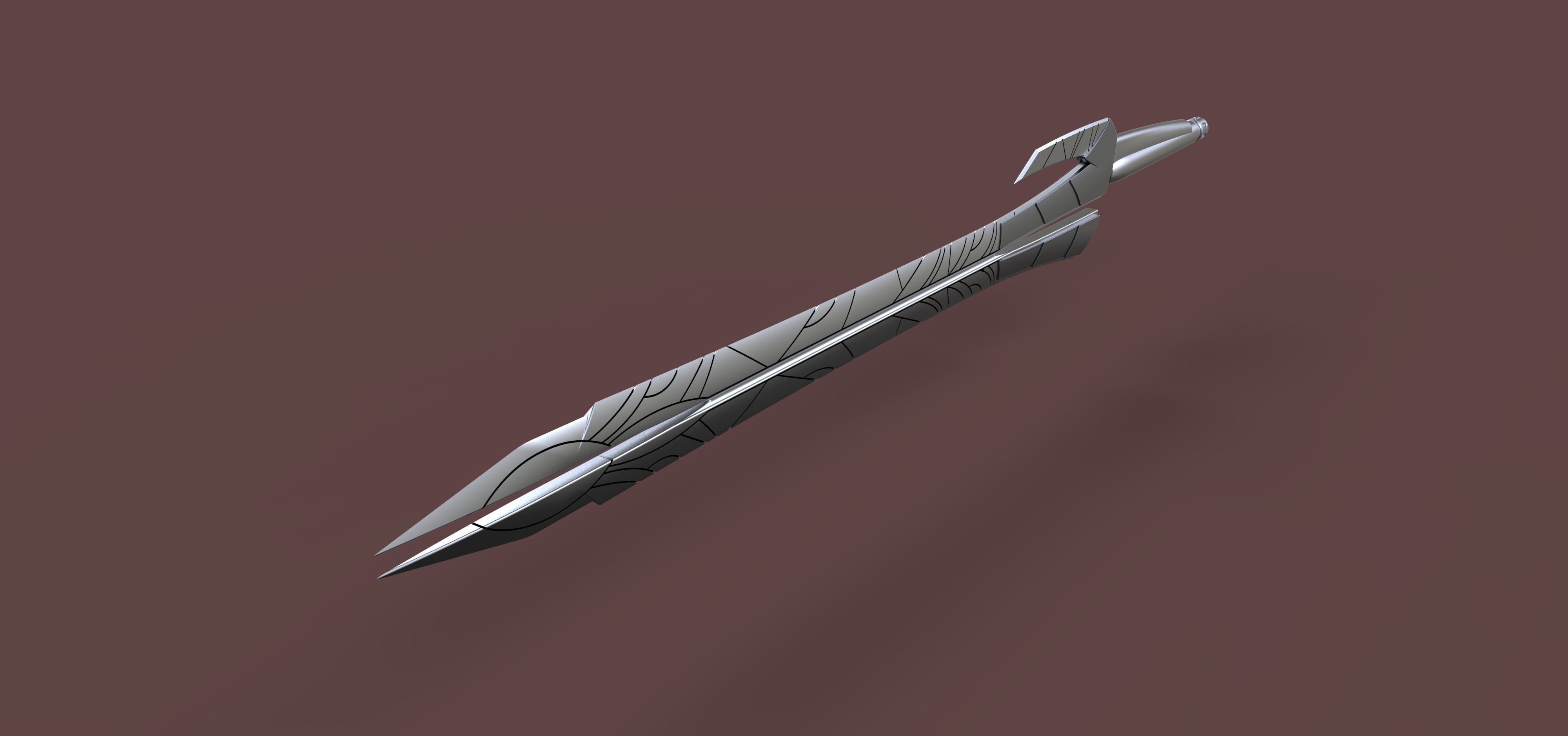 Sword of Gamora from Guardians of the Galaxy 3D model_2