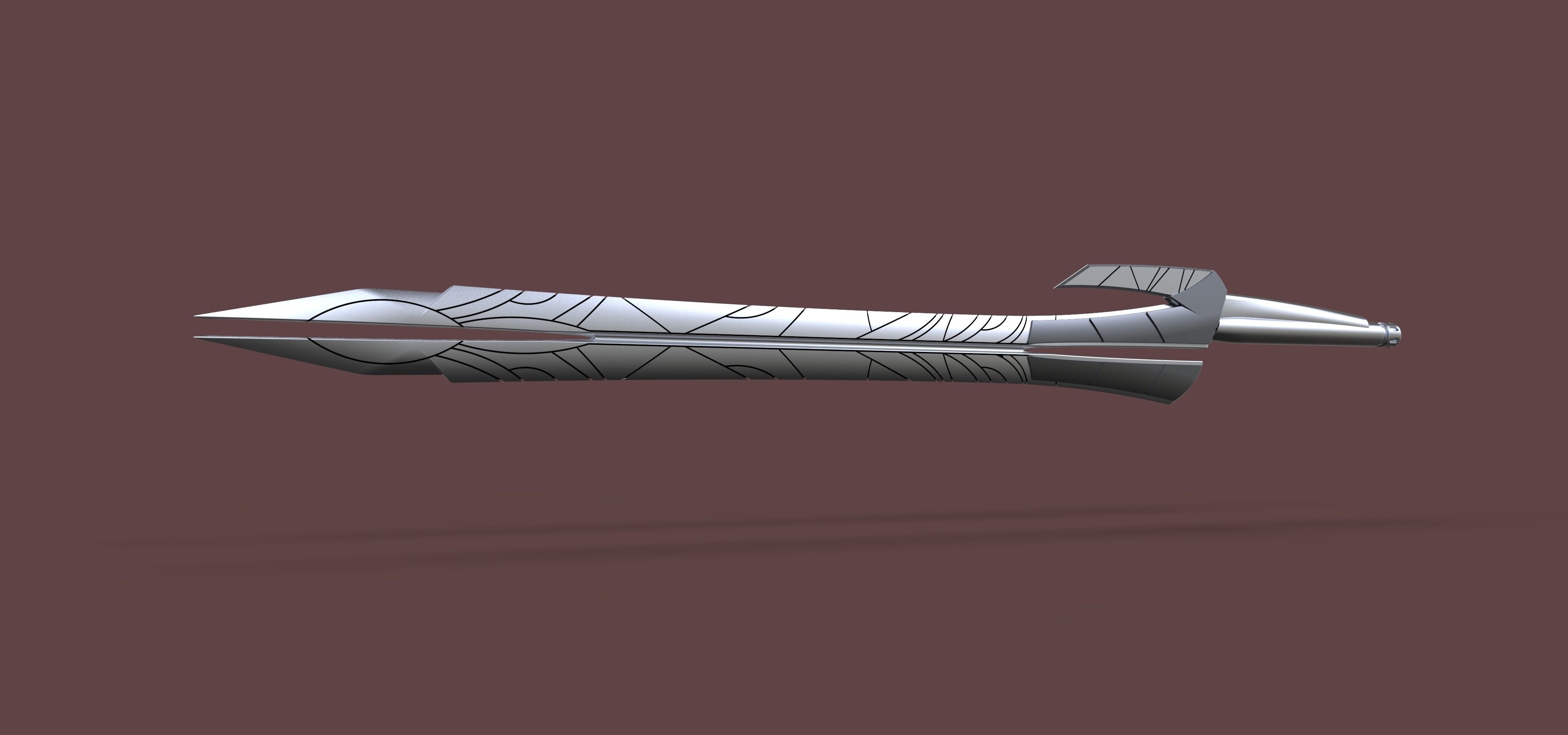 Sword of Gamora from Guardians of the Galaxy 3D model_1