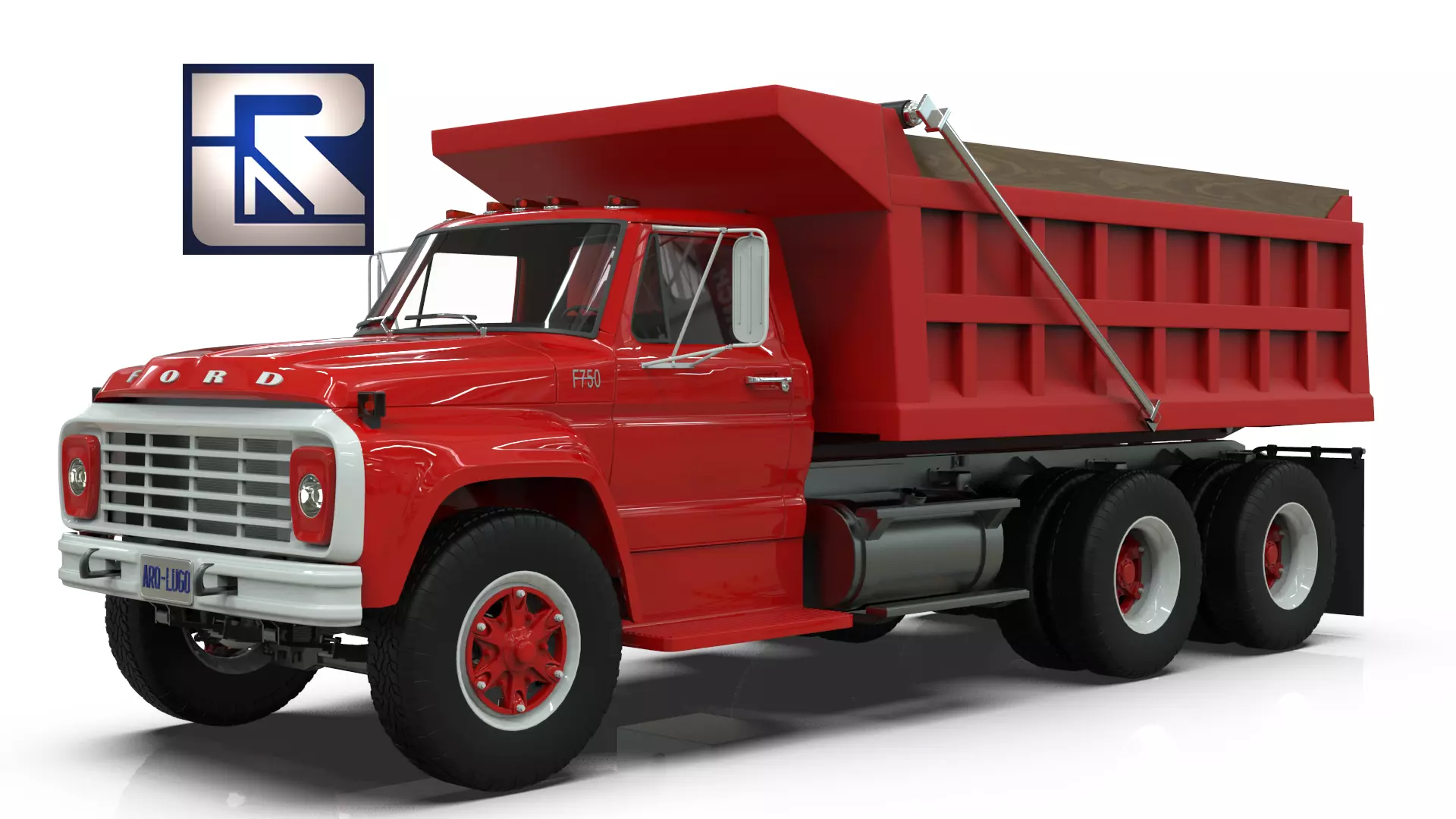 1975 F750 Tandem Axle Heavy Commercial Dump Truck 3D model