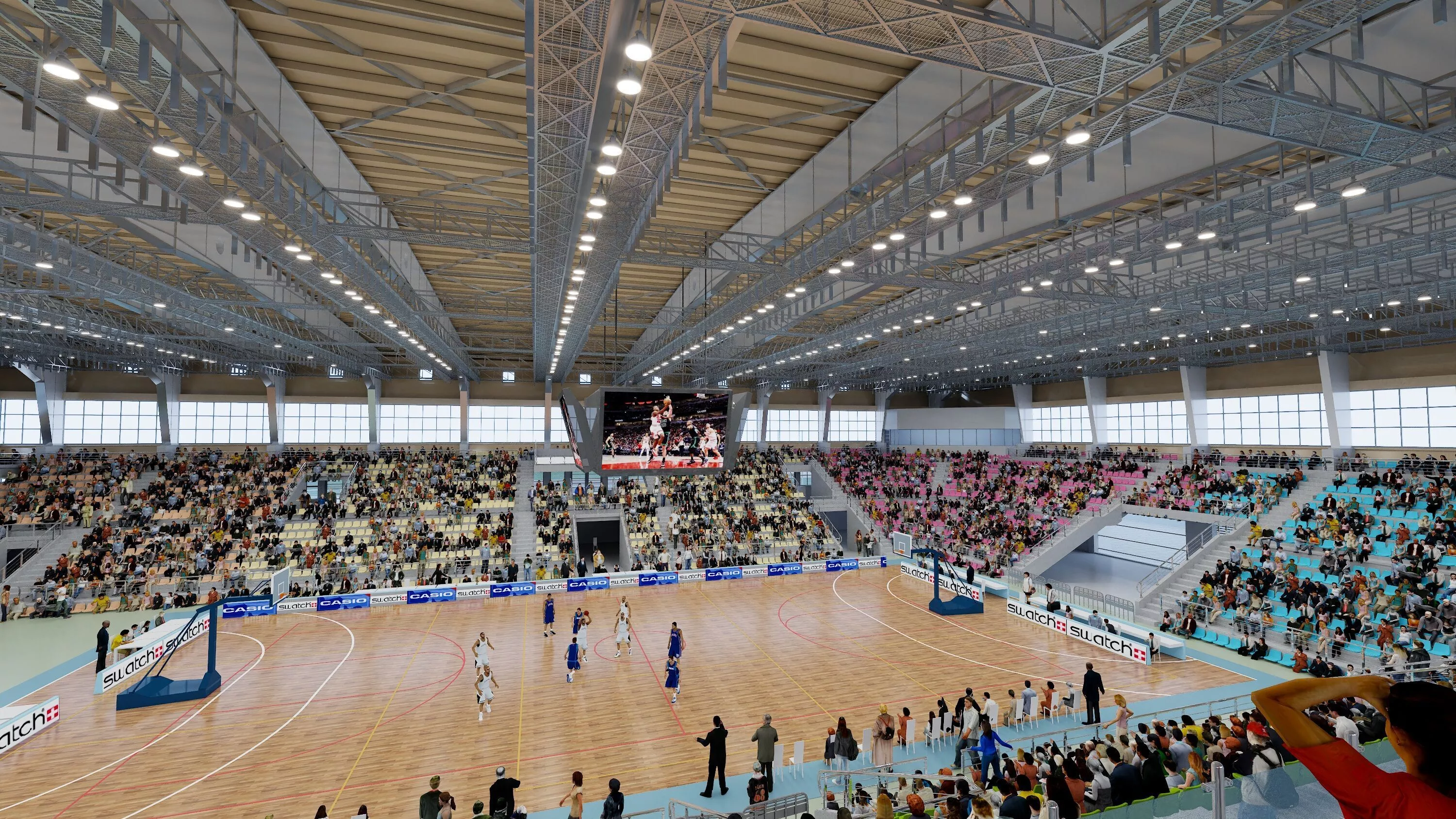 Indoor Basketball Court - Basketball Gym 3D model