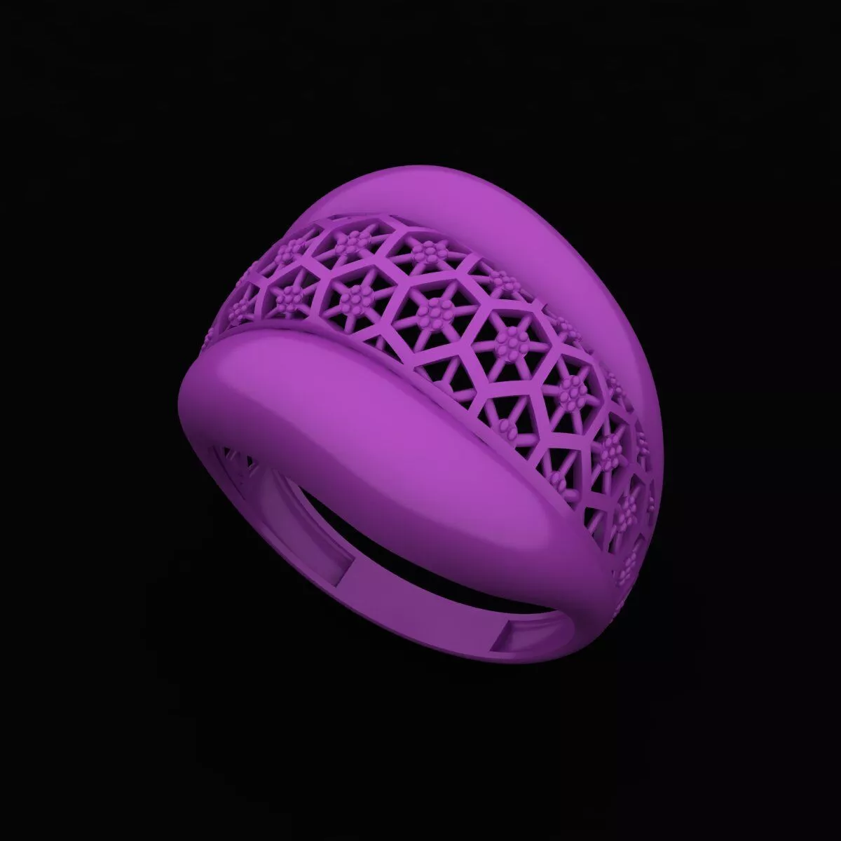 Modern Turkish Ring Design - Arabic Mesh Style 3D print model