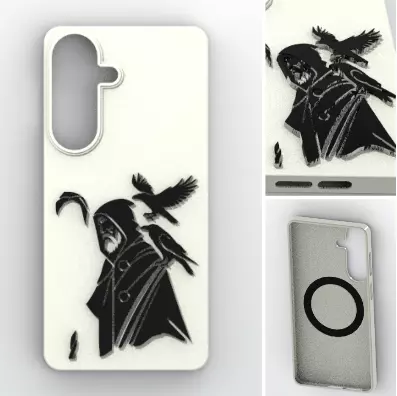 Hooded Wanderer Raven Case S26 Plus 3D print model