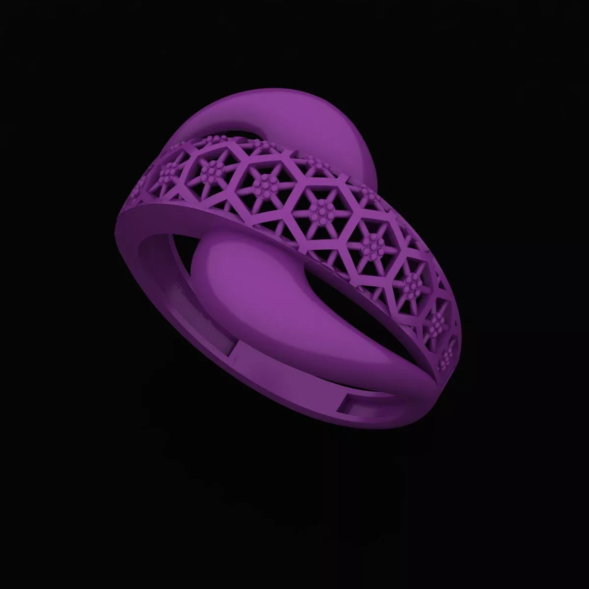 Modern Turkish Ring Design - Arabic Mesh Style 3D print model