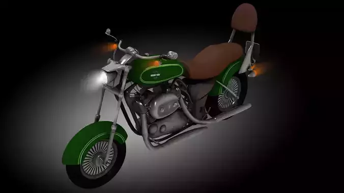 Classic Harley Davidson motorcycle Low and Hig 