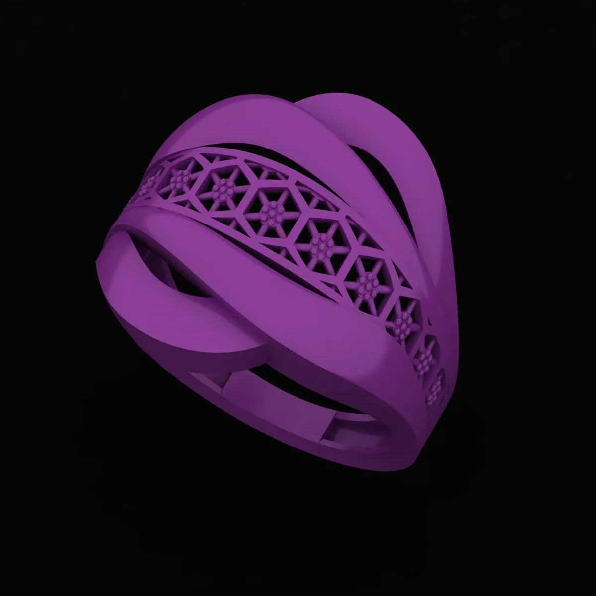 Modern Turkish Ring Design - Arabic Mesh Style 3D print model