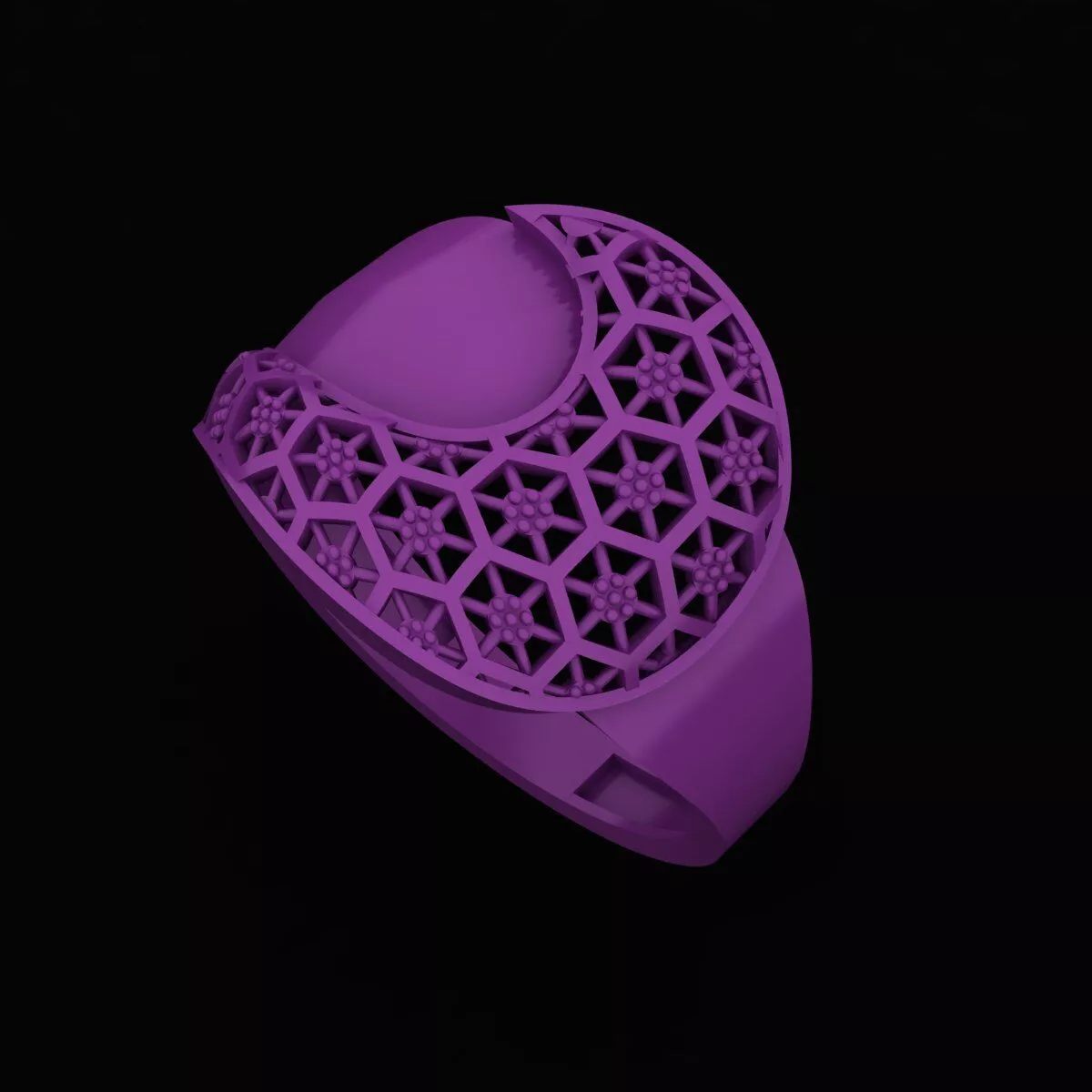 Modern Turkish Ring Design - Arabic Mesh Style 3D print model