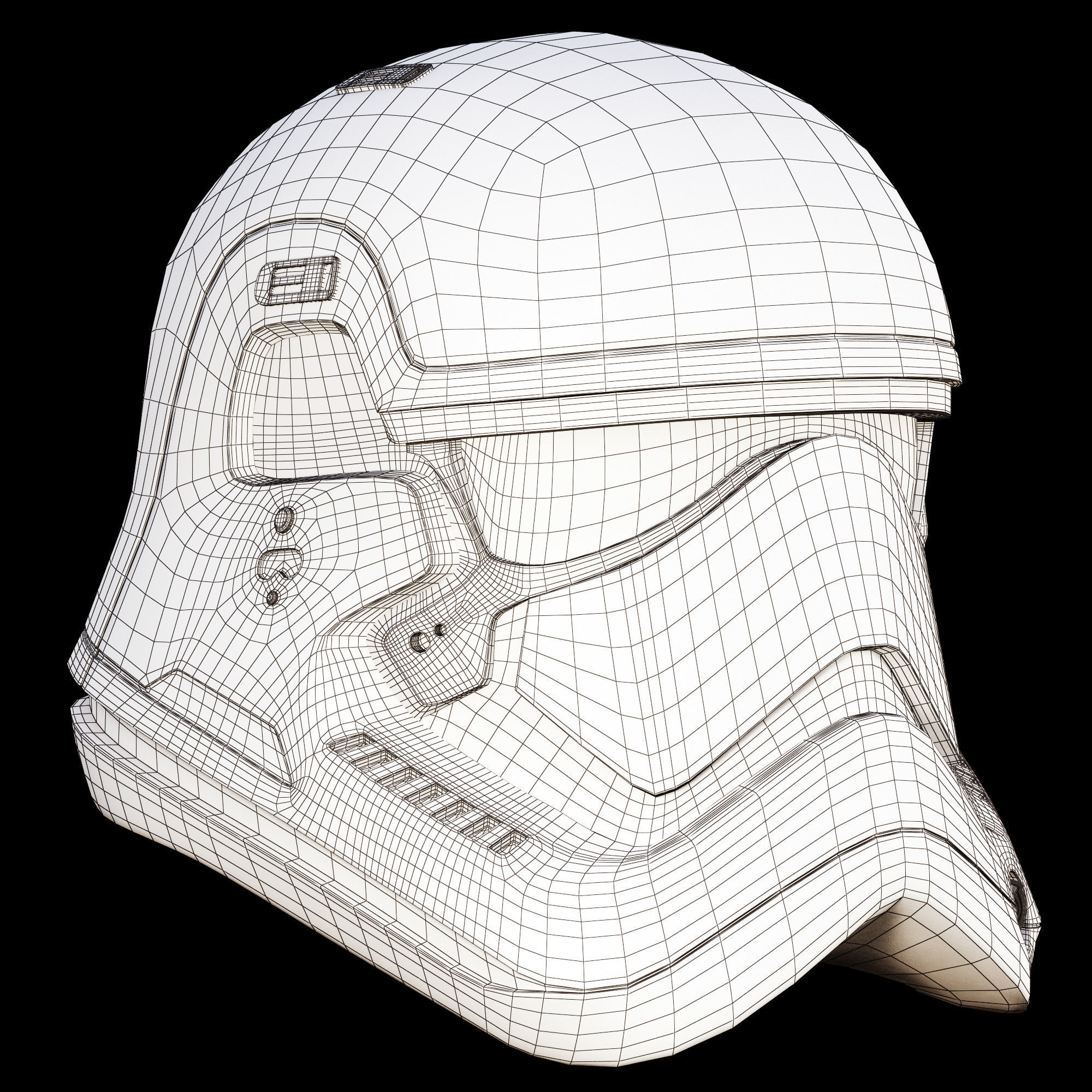 Star Wars First Order Stormtrooper Finn Helmet 3D model_11