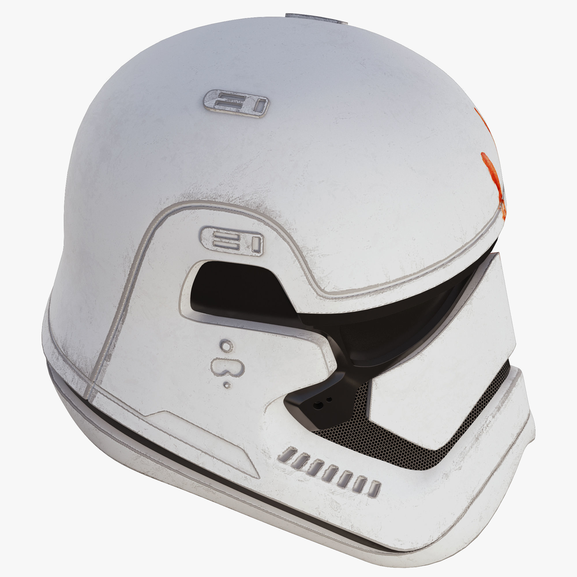 Star Wars First Order Stormtrooper Finn Helmet 3D model_3