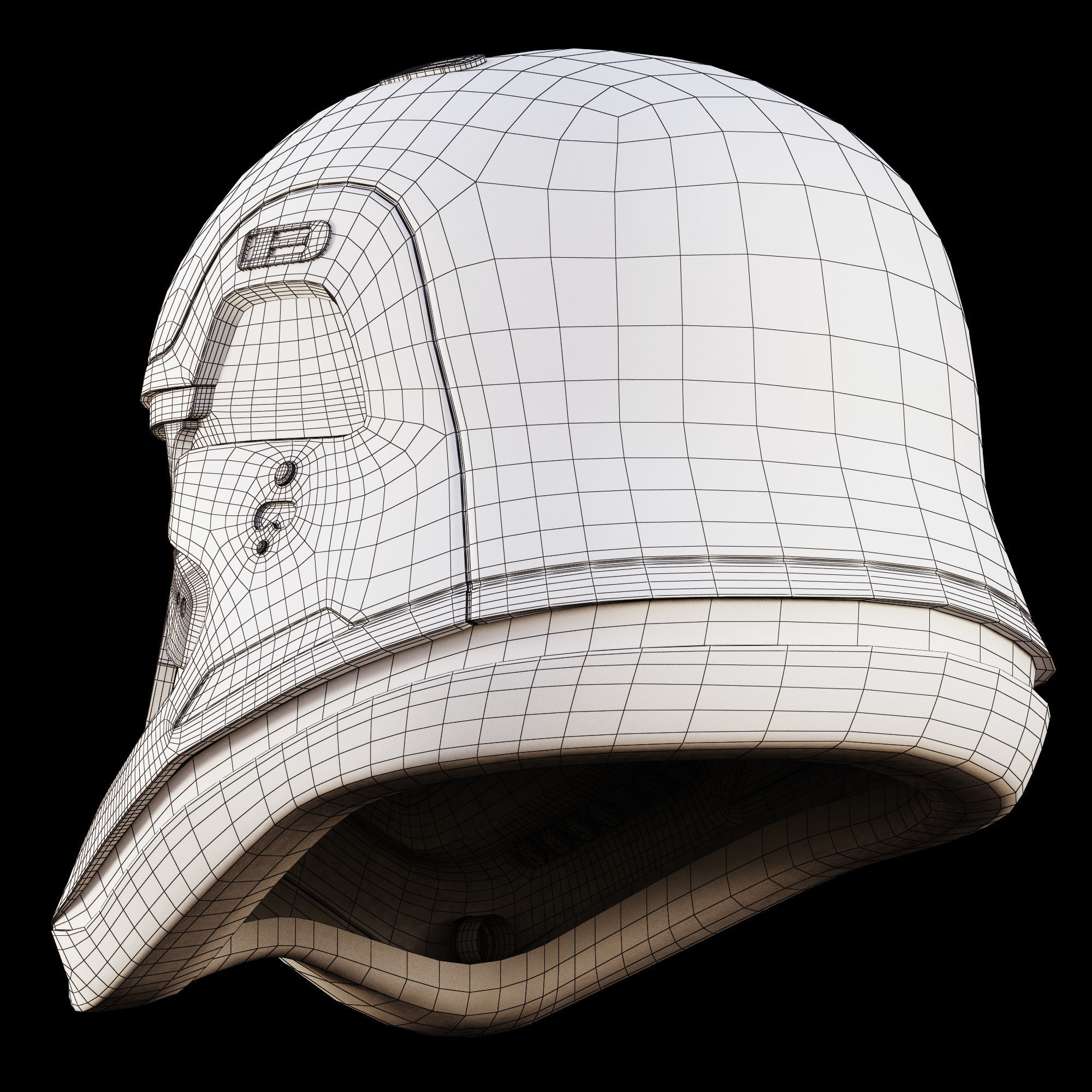 Star Wars First Order Stormtrooper Finn Helmet 3D model_13