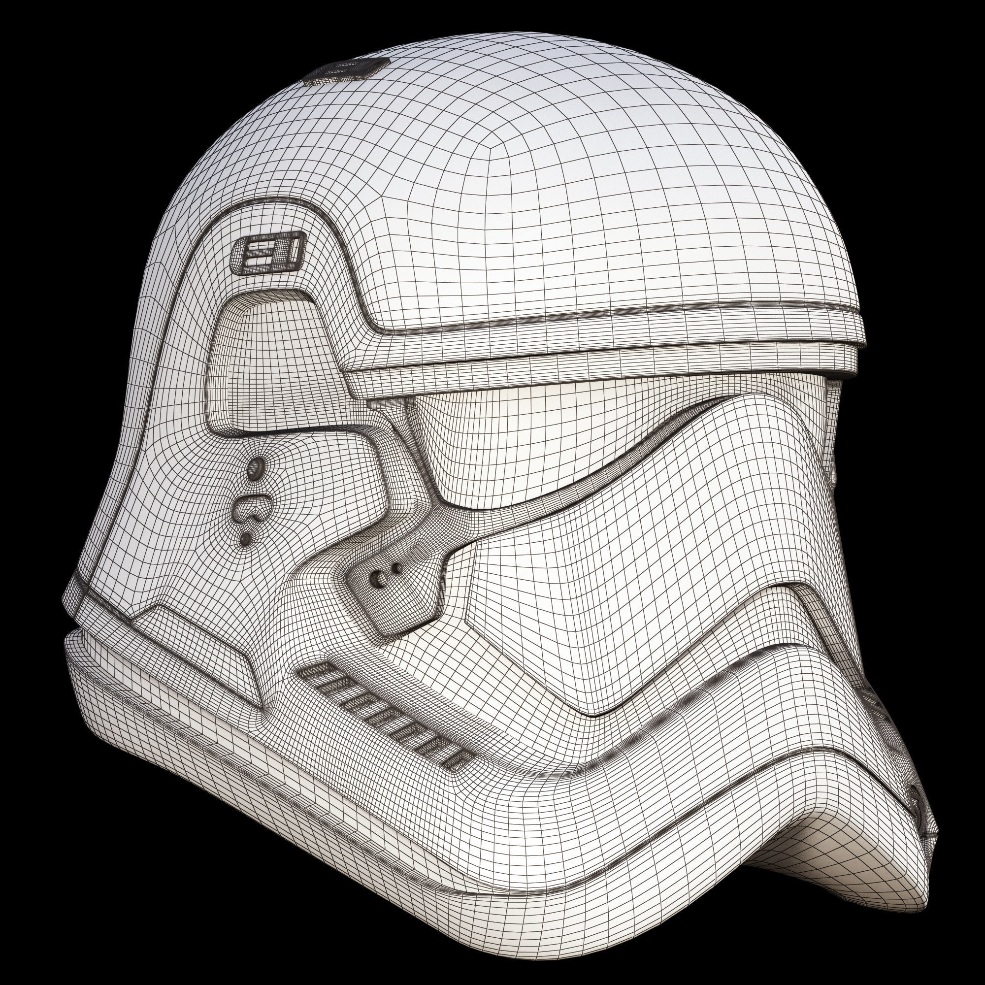 Star Wars First Order Stormtrooper Finn Helmet 3D model_10