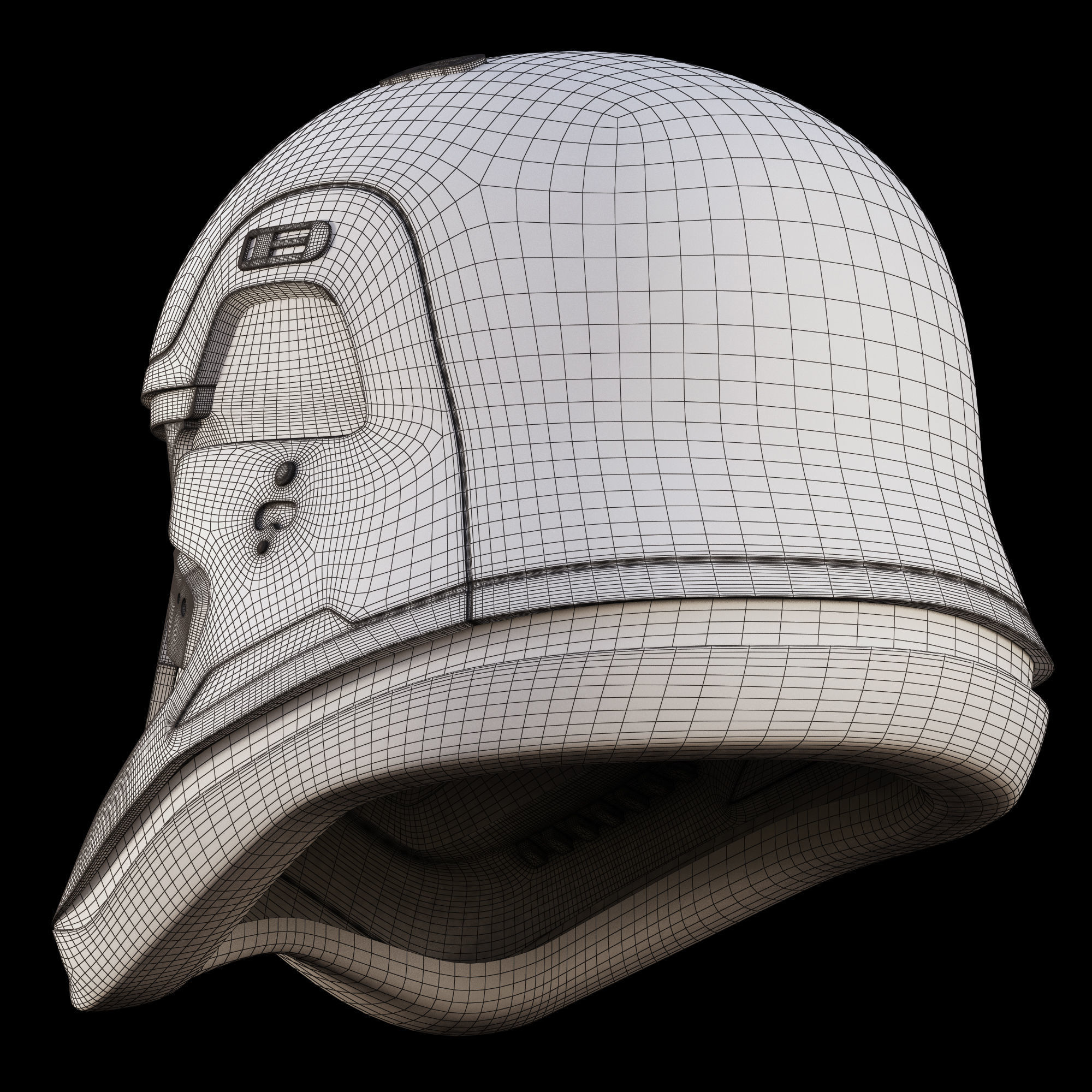 Star Wars First Order Stormtrooper Finn Helmet 3D model_12
