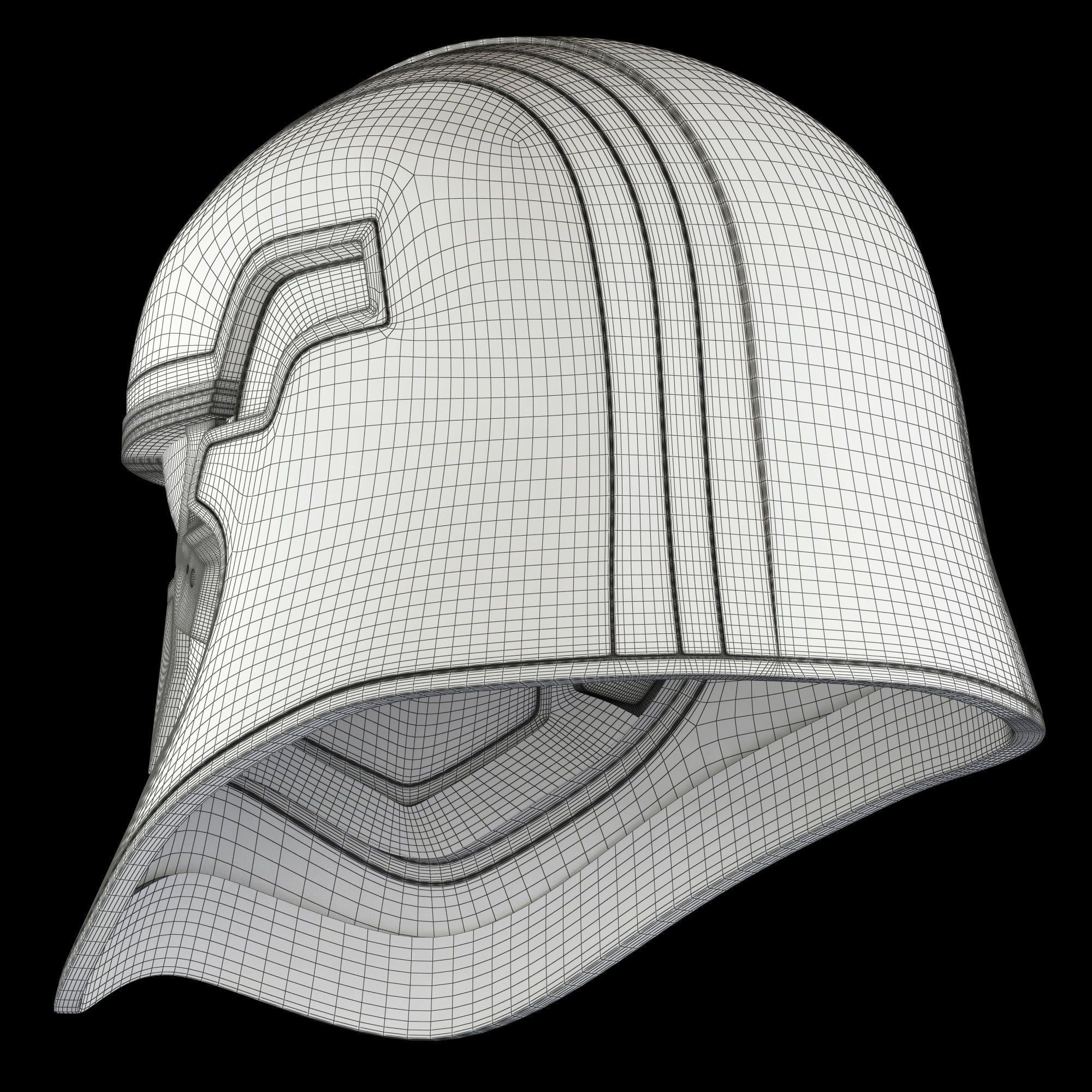 Star Wars First Order Captain Phasma Helmet 3D model_12