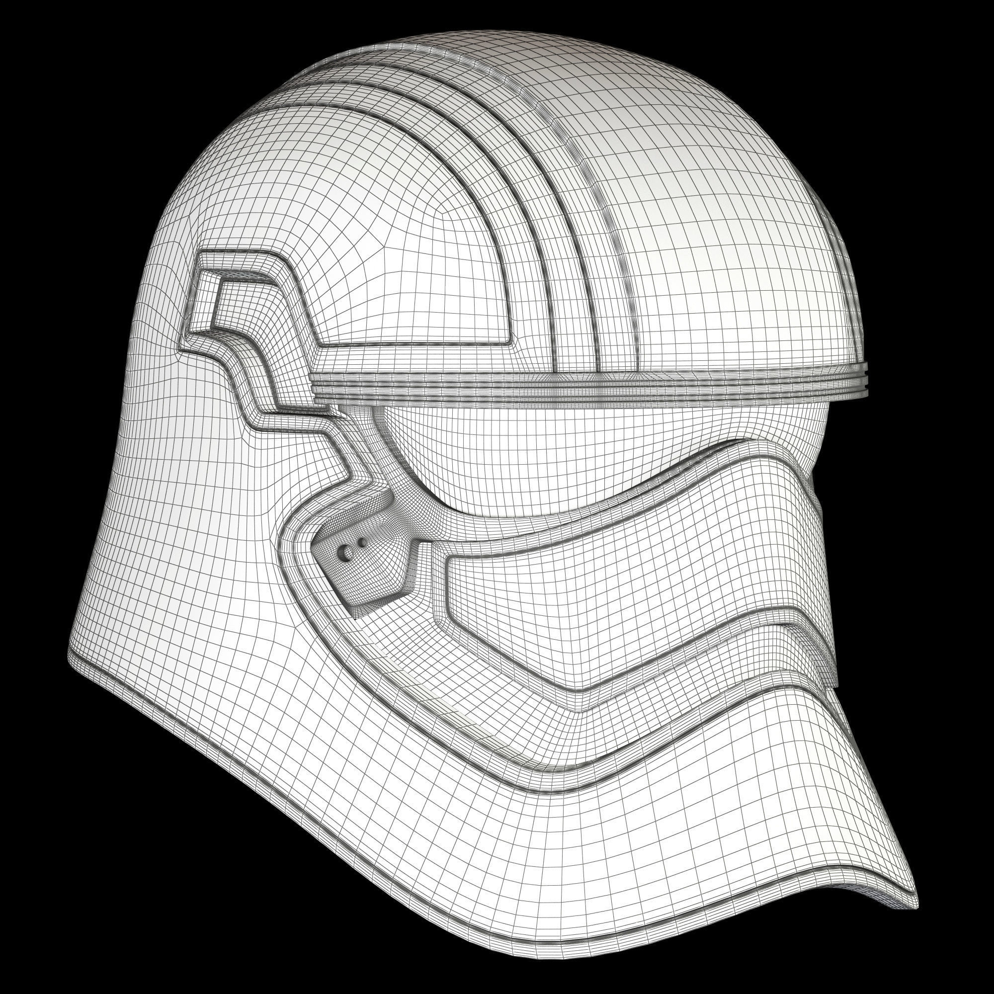 Star Wars First Order Captain Phasma Helmet 3D model_10