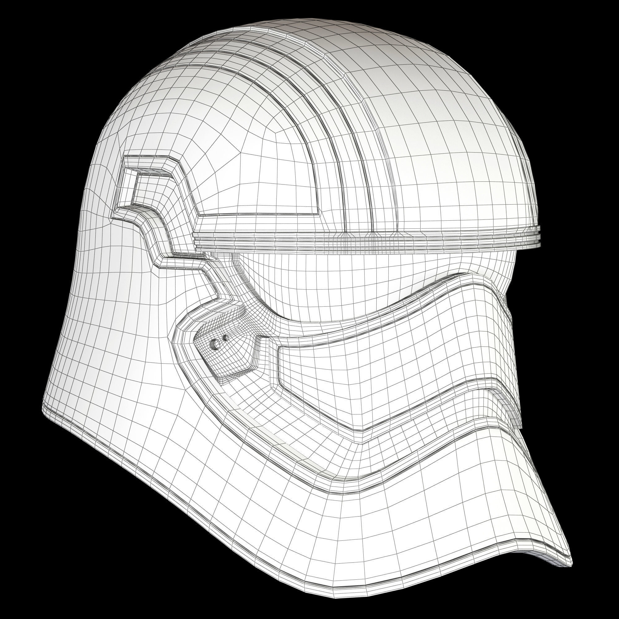Star Wars First Order Captain Phasma Helmet 3D model_11