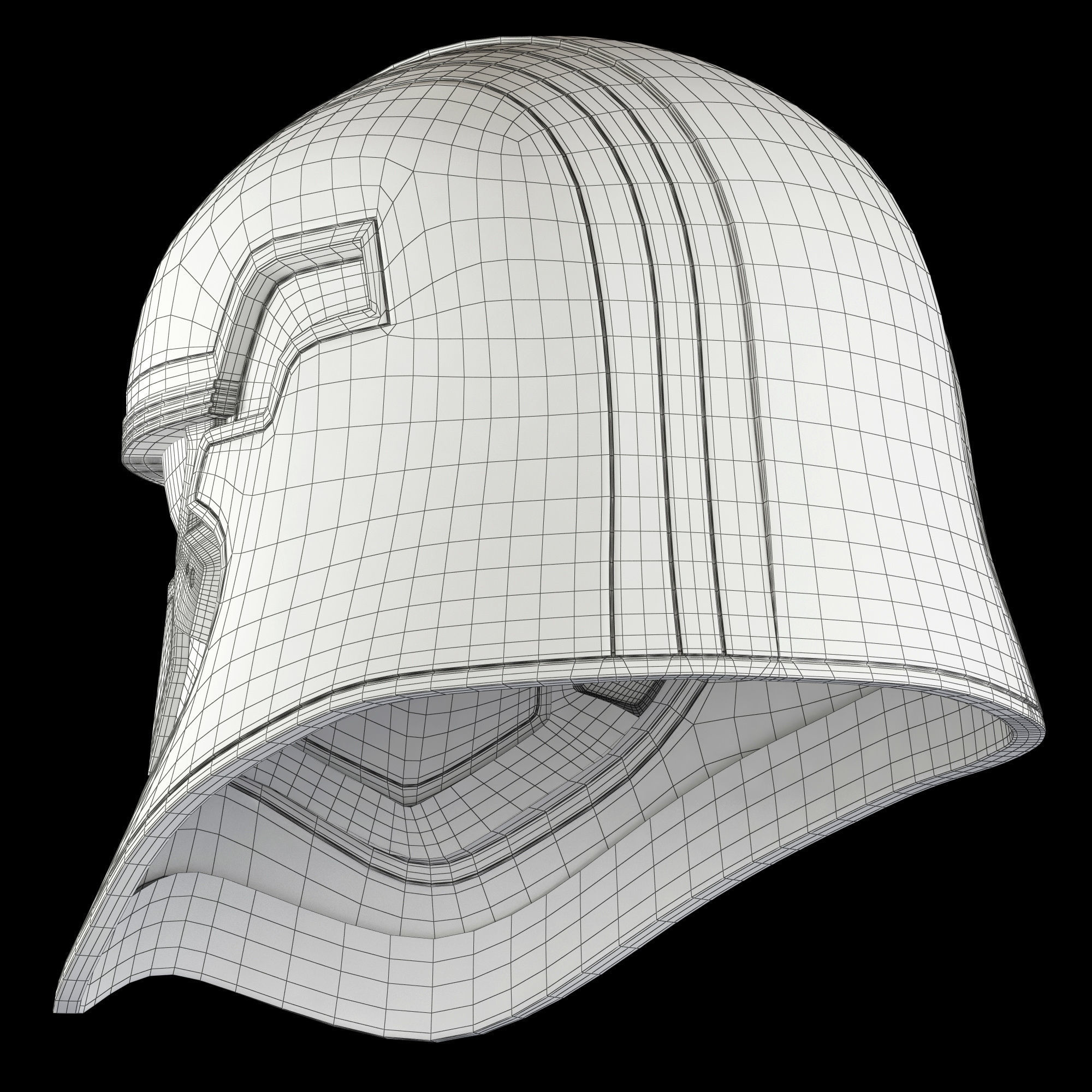 Star Wars First Order Captain Phasma Helmet 3D model_13