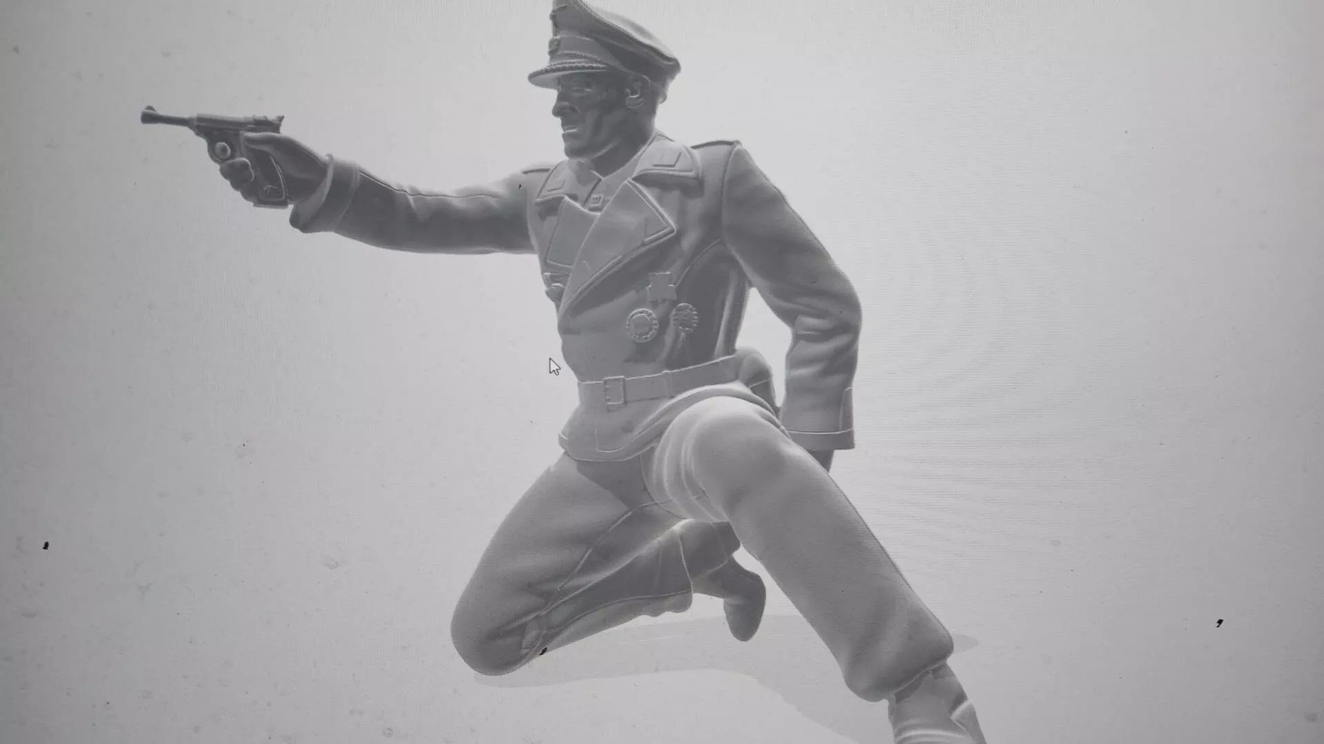 Kneeling Officer in Combat STL 3D print model