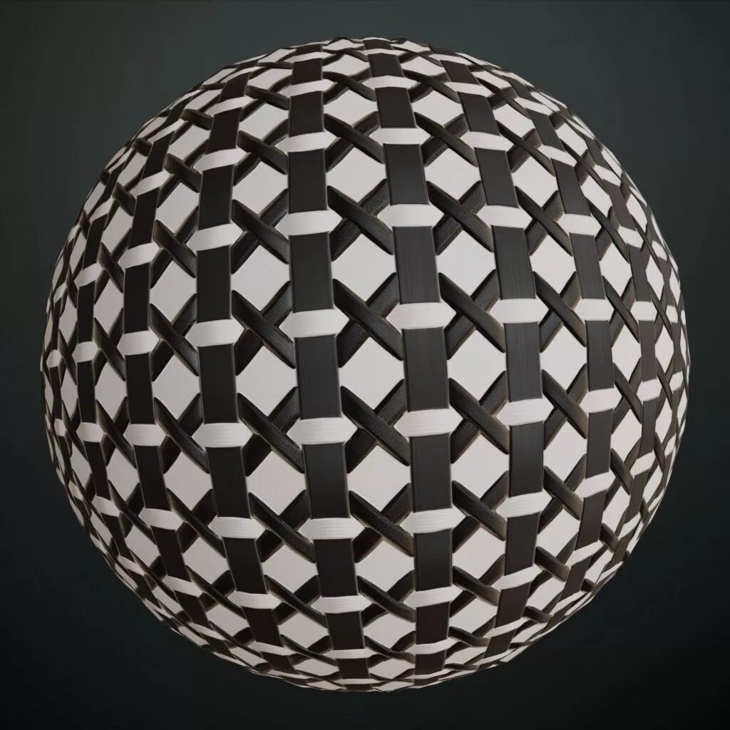 Black Plastic Material Geometric Grid Mesh PBR Seamless Texture