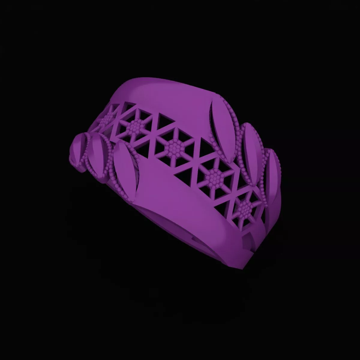Modern Turkish Ring Design - Arabic Mesh Style 3D print model