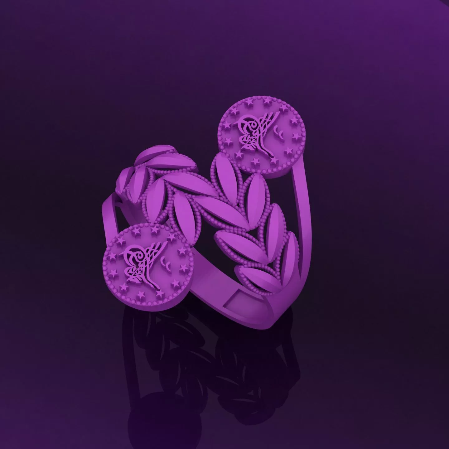 Modern Turkish Ring Design - Arabic Mesh Style 3D print model