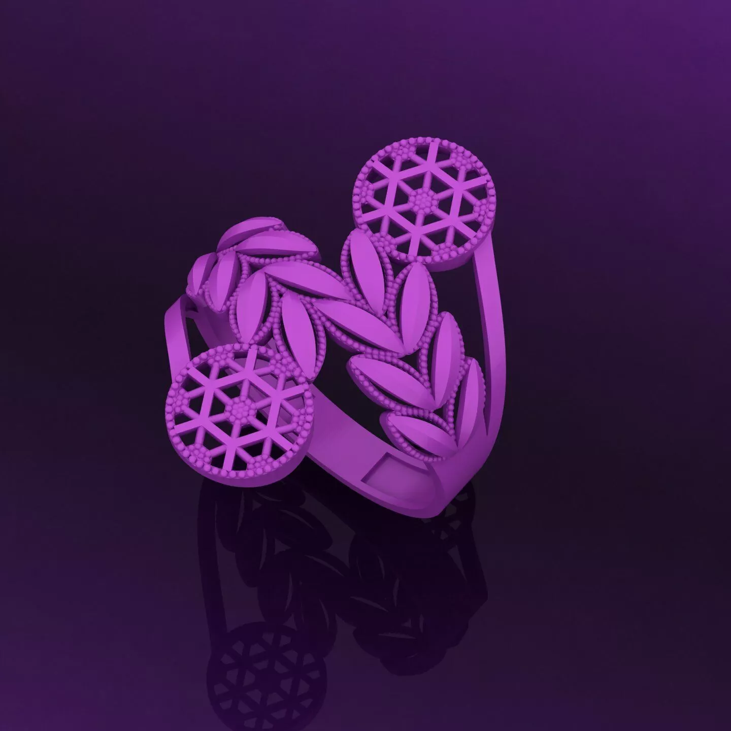 Modern Turkish Ring Design - Arabic Mesh Style 3D print model