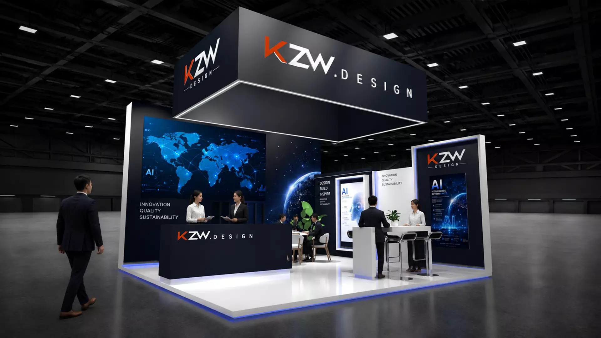 AI Technology Exhibition Booth Trade Show 3D Model 3D model
