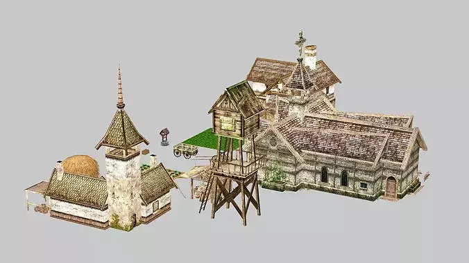Fantasy Medieval Exclusive Village Tools 05 Pack 3D Model Low-poly 3D model 7