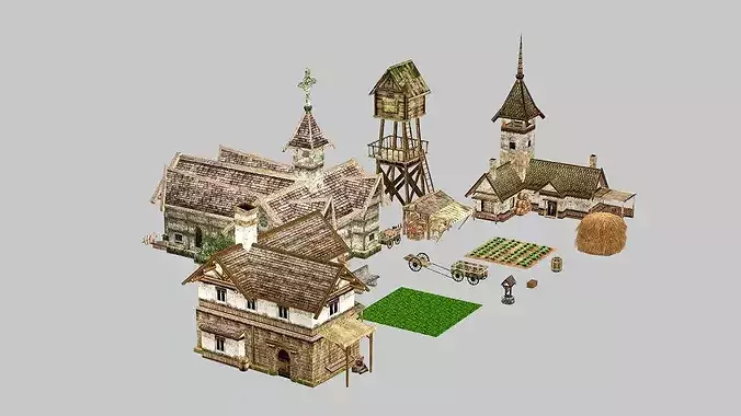 Fantasy Medieval Exclusive Village Tools 05 Pack 3D Model Low-poly 3D model 5