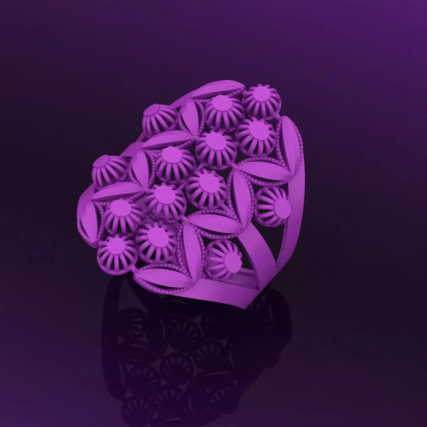 Modern Turkish Ring Design - Arabic Mesh Style 3D print model