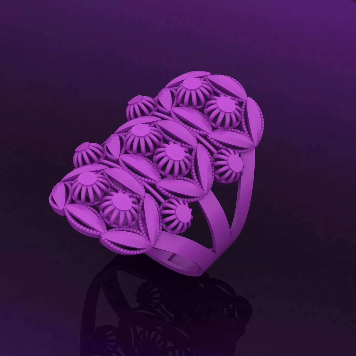 Modern Turkish Ring Design - Arabic Mesh Style 3D print model