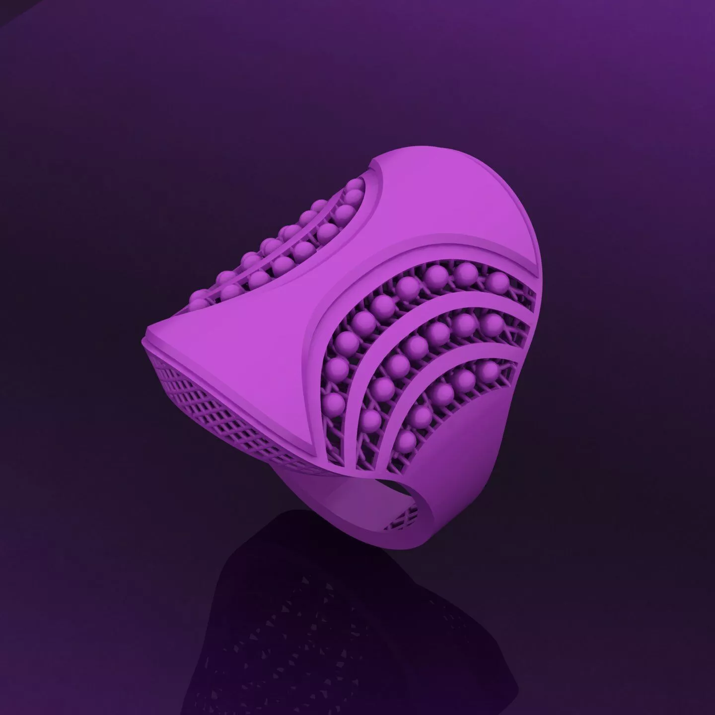 Modern Turkish Ring Design - Arabic Mesh Style 3D print model