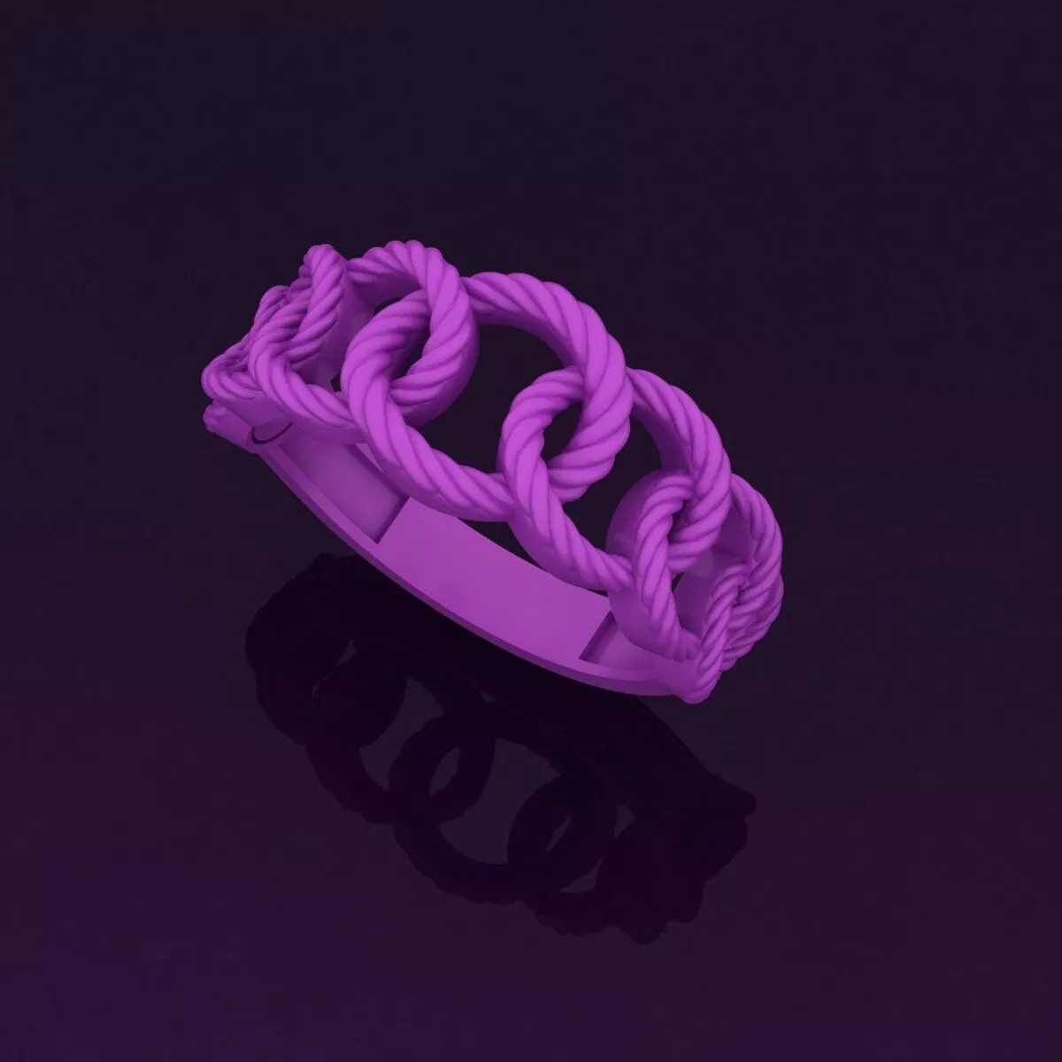 Modern Turkish Ring Design - Arabic Mesh Style 3D print model