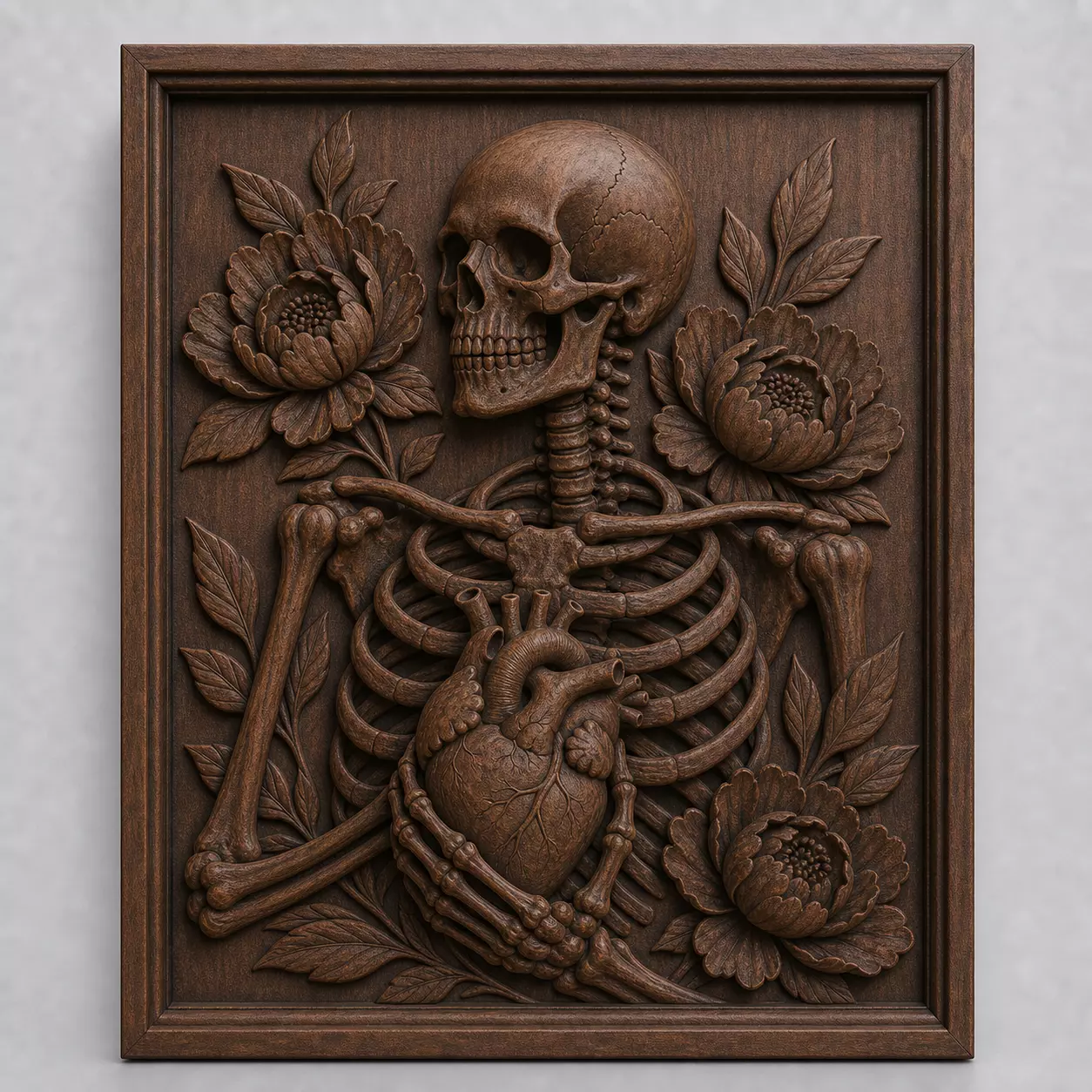 Skeleton Heart Bloom 3D print model