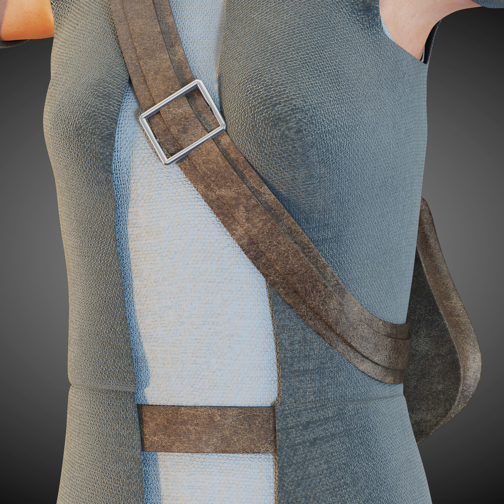 Star Wars Rey T-pose 3D model_10