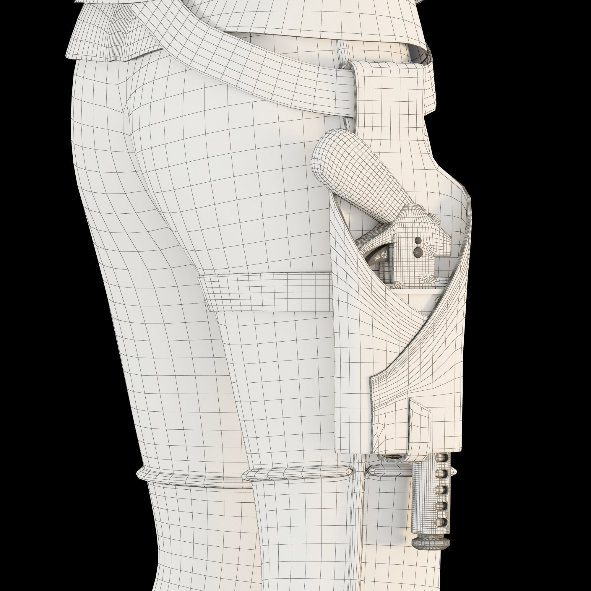 Star Wars Rey T-pose 3D model_19