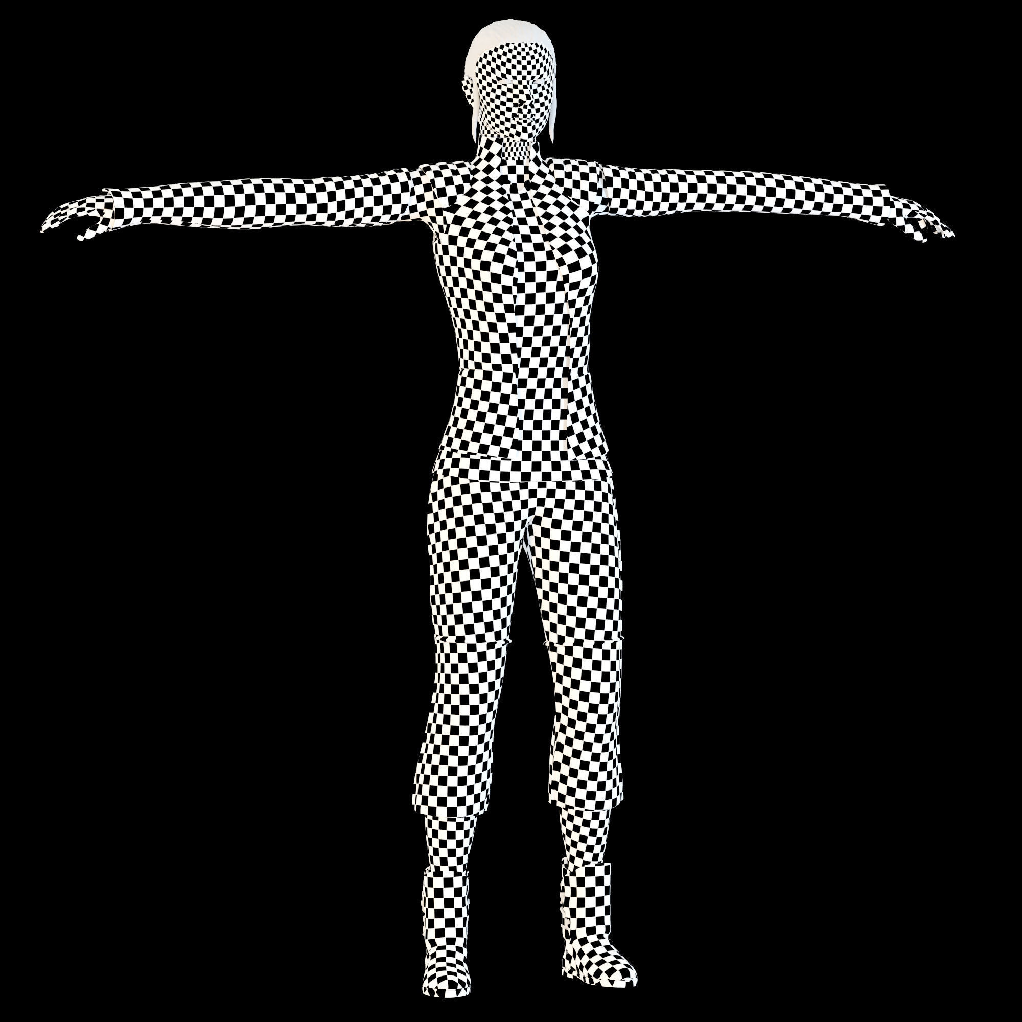 Star Wars Rey T-pose 3D model_23