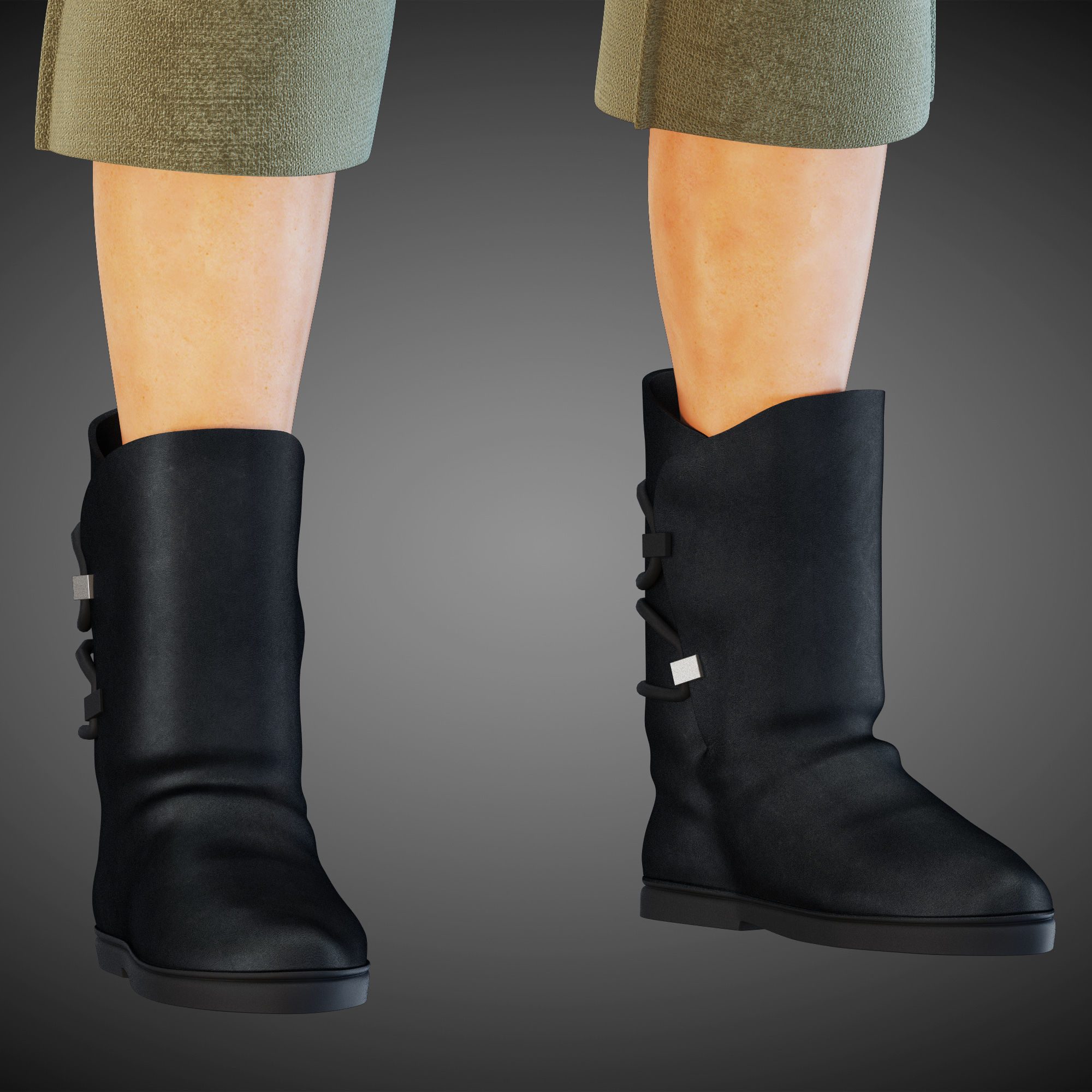 Star Wars Rey T-pose 3D model_7