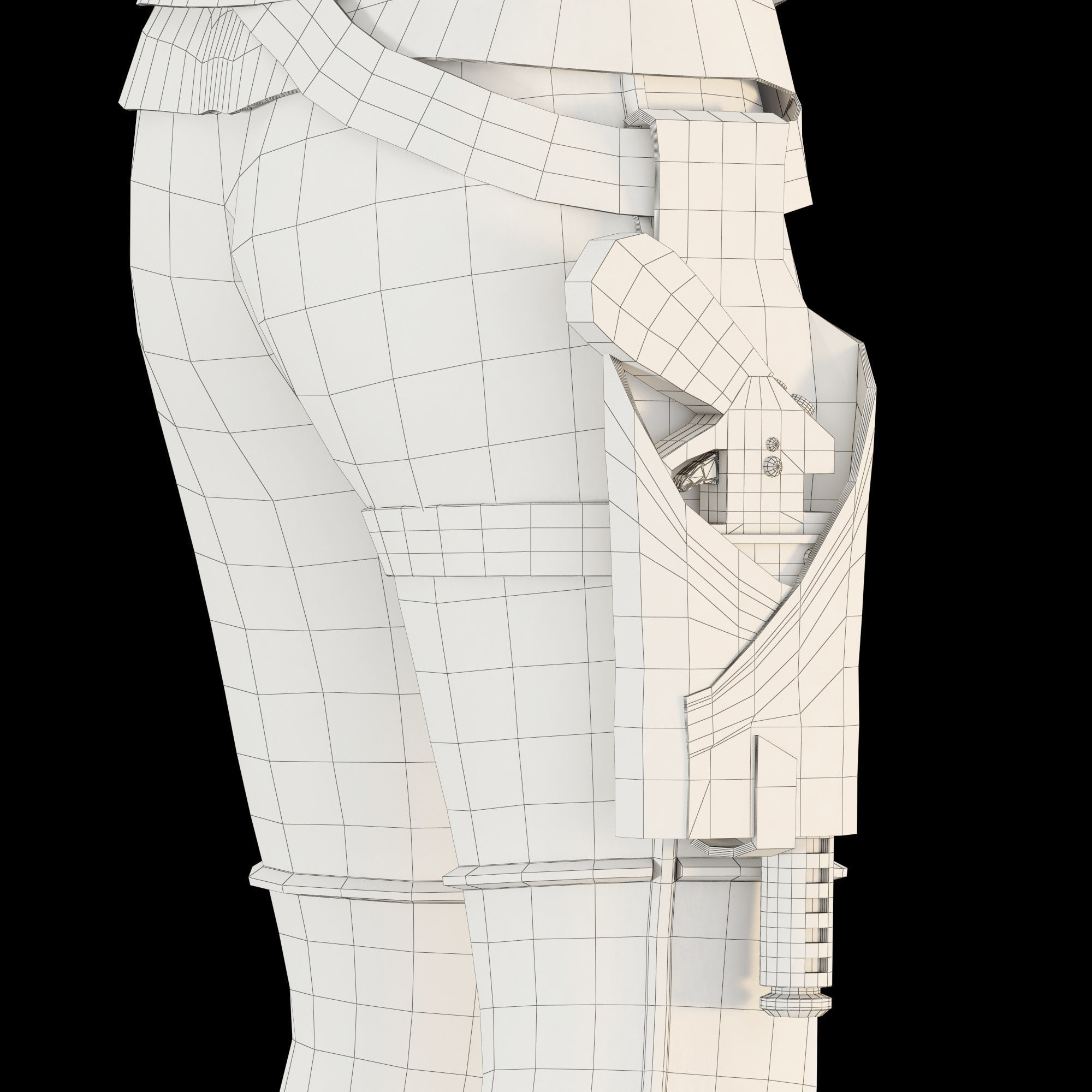 Star Wars Rey T-pose 3D model_20