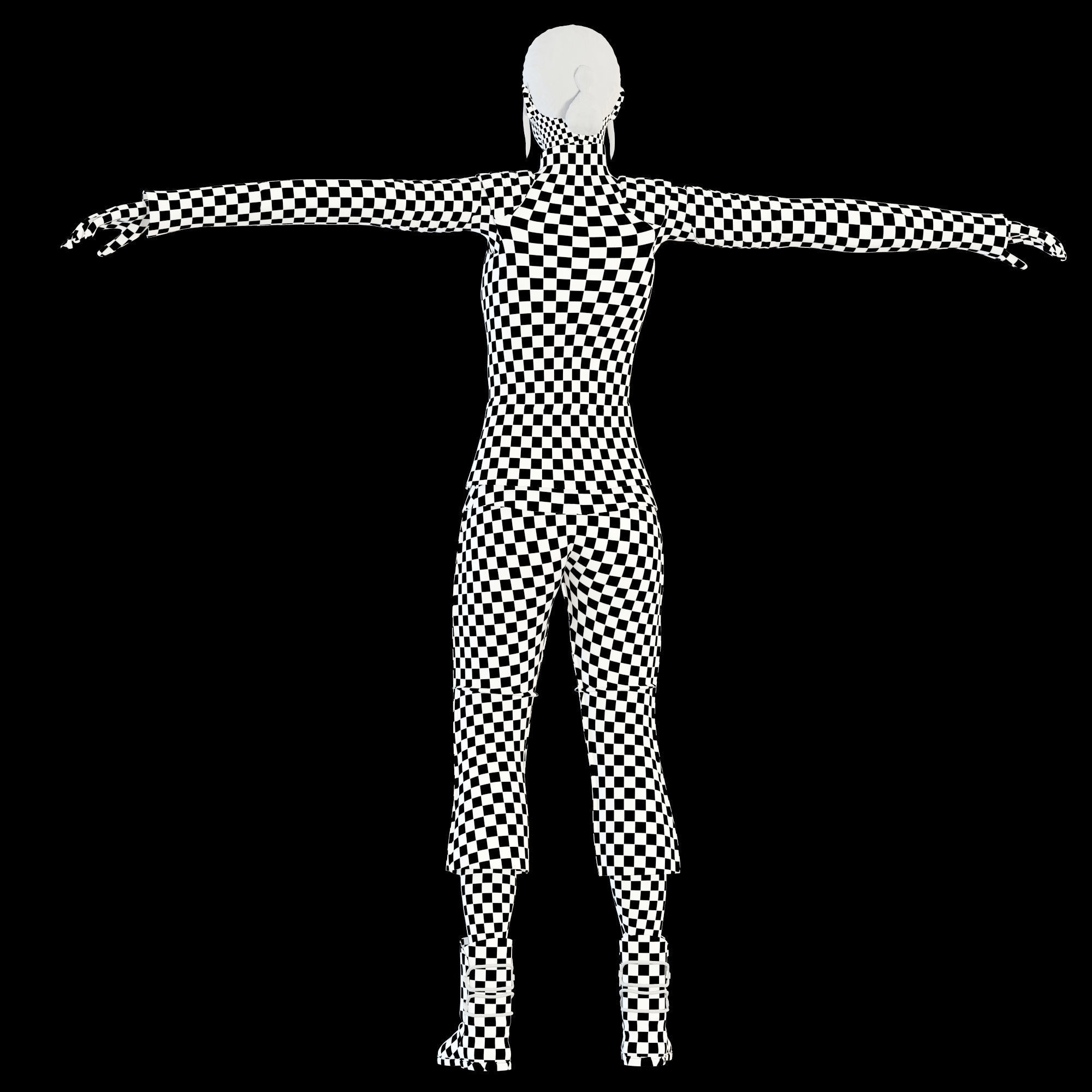 Star Wars Rey T-pose 3D model_24