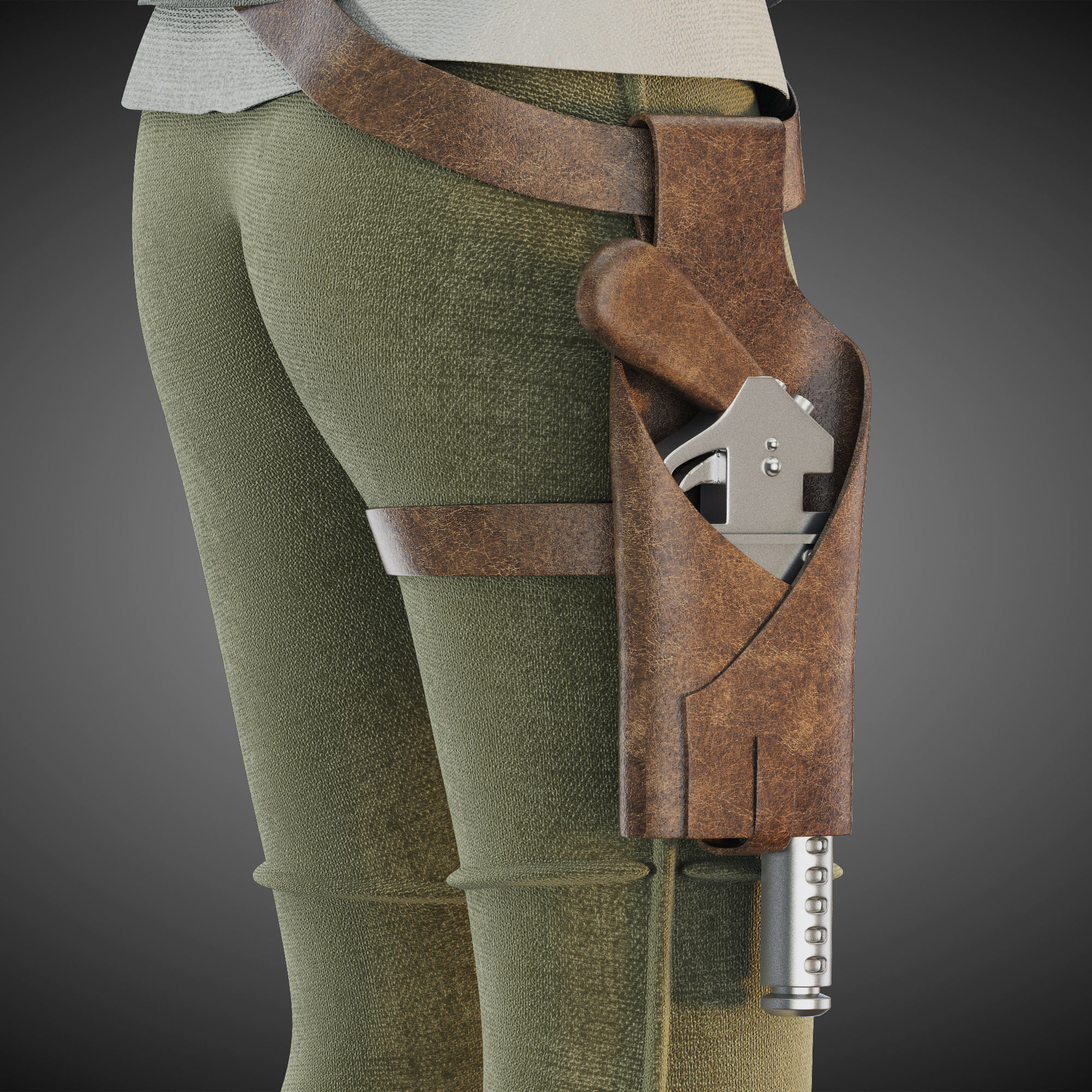 Star Wars Rey T-pose 3D model_4