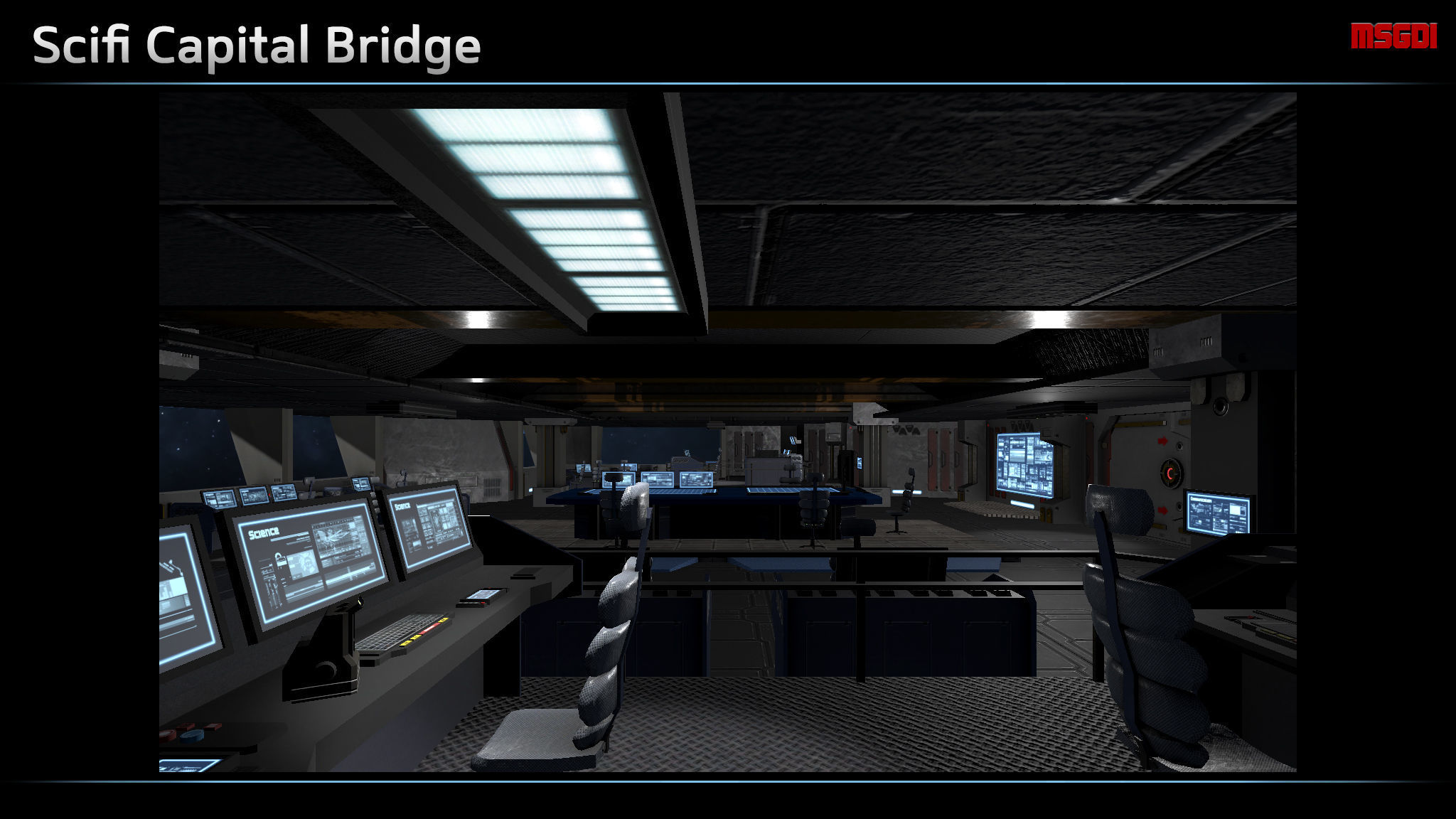 Scifi Capital Bridge Low-poly 3D model_3