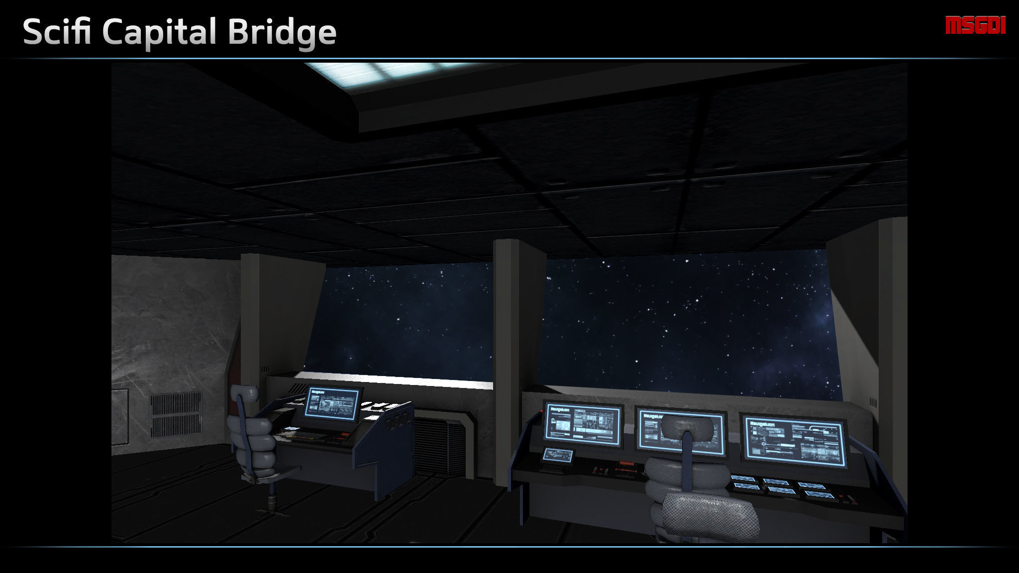 Scifi Capital Bridge Low-poly 3D model_4