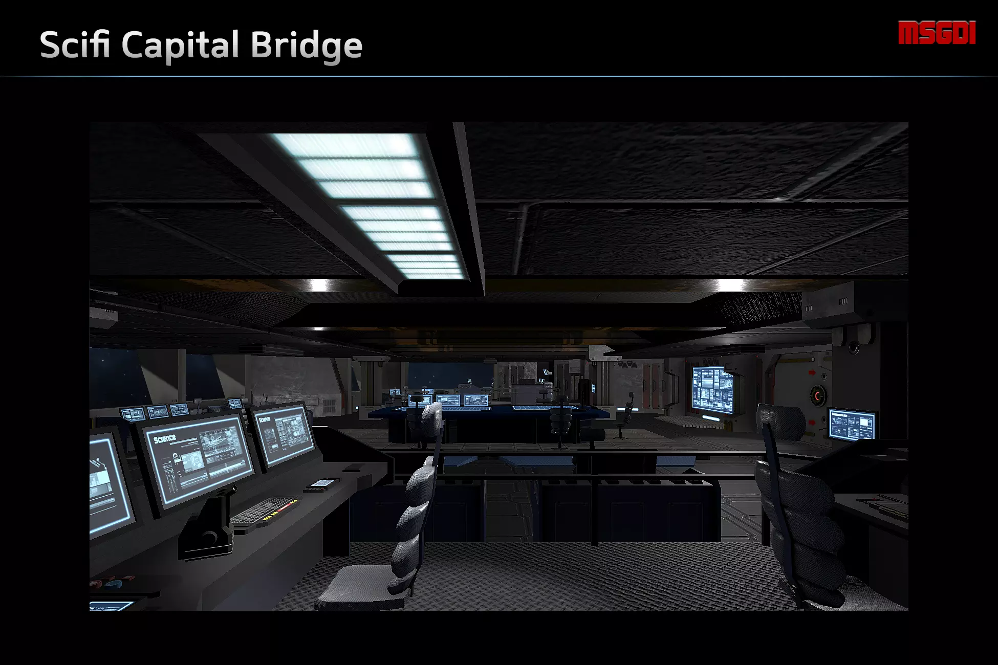 Scifi Capital Bridge Low-poly 3D model_0