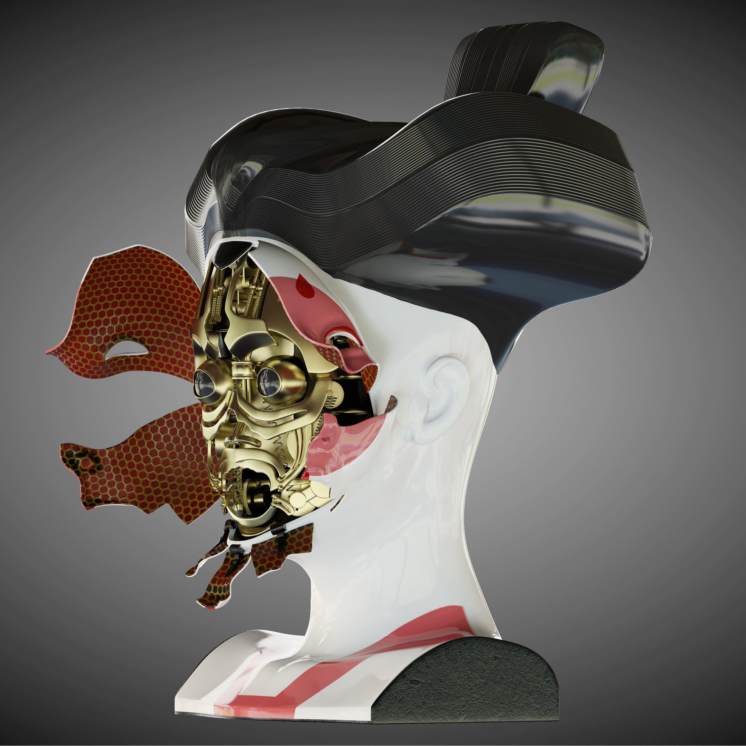 Ghost in the shell geisha 3D model_14