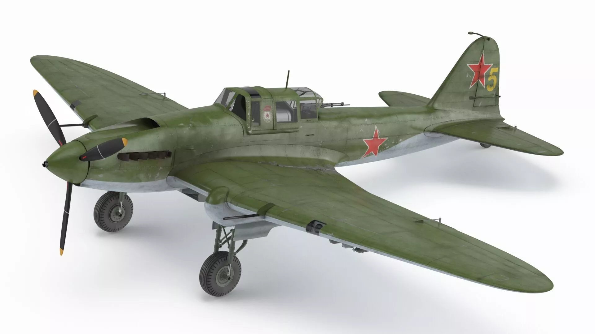 Ilyushin Il-2 Sturmovik Aircraft Rigged for Maya 3D model