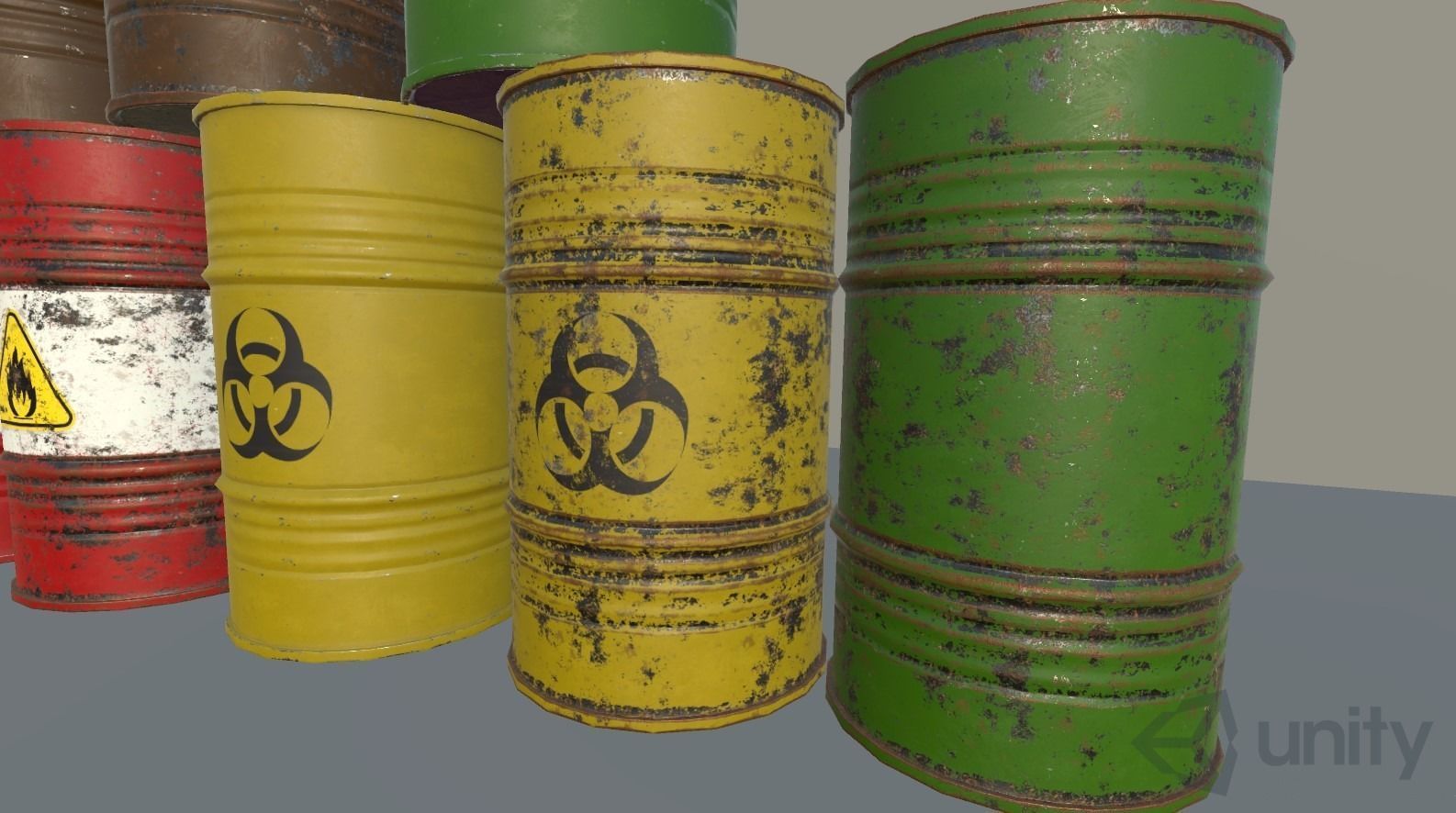Low Poly PBR Metal Barrel Pack - UE4 - Unity 5 Game Ready Low-poly 3D model_5