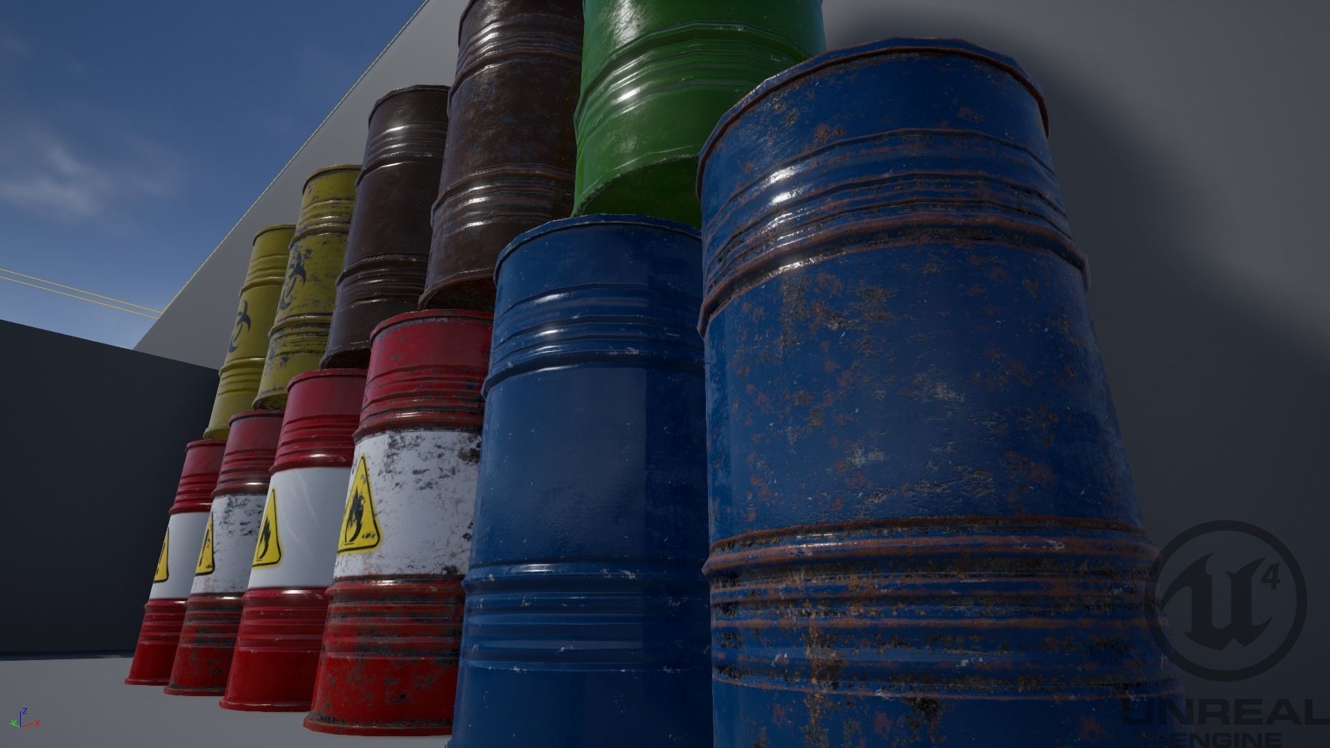 Low Poly PBR Metal Barrel Pack - UE4 - Unity 5 Game Ready Low-poly 3D model_1