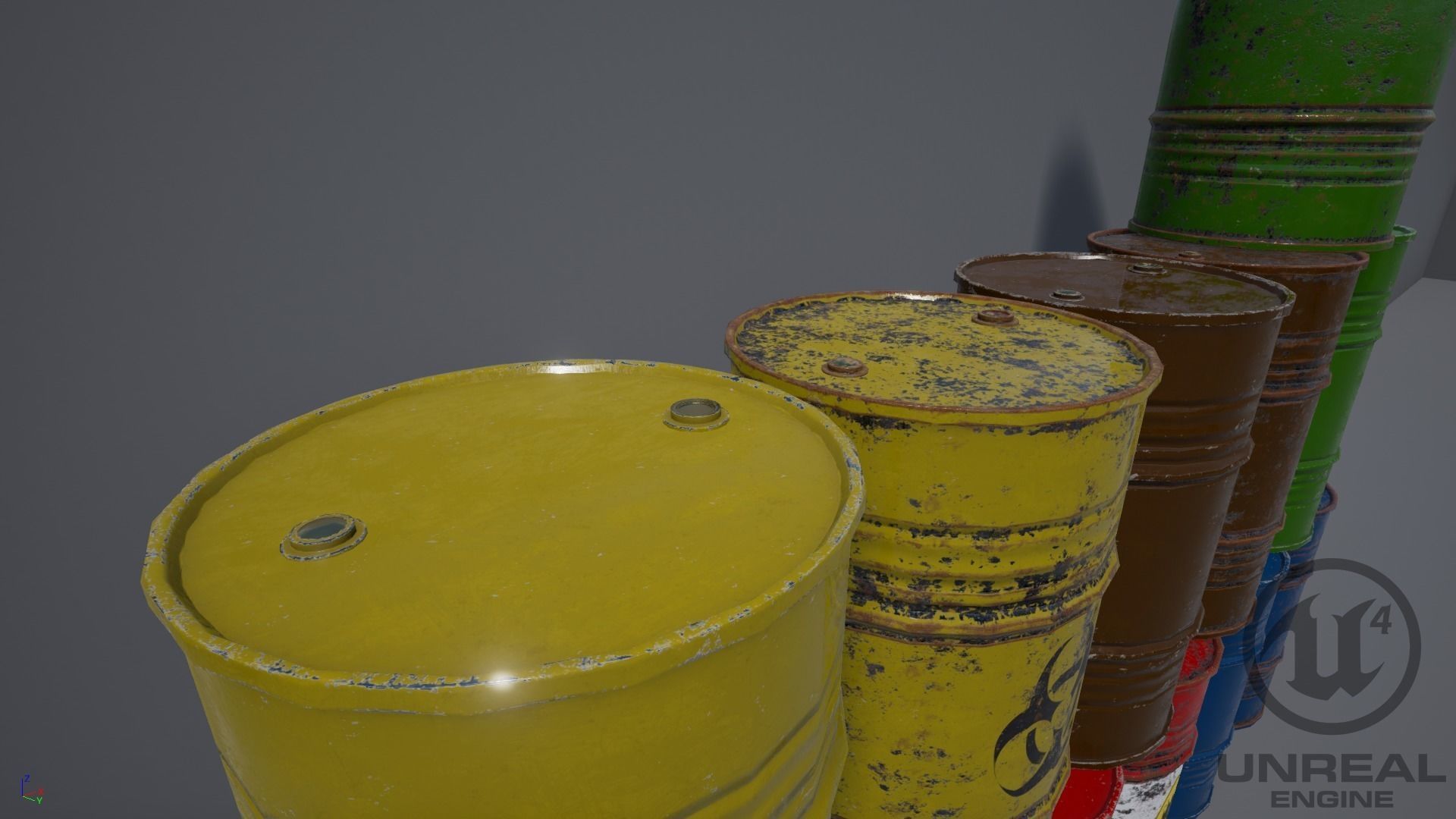Low Poly PBR Metal Barrel Pack - UE4 - Unity 5 Game Ready Low-poly 3D model_2
