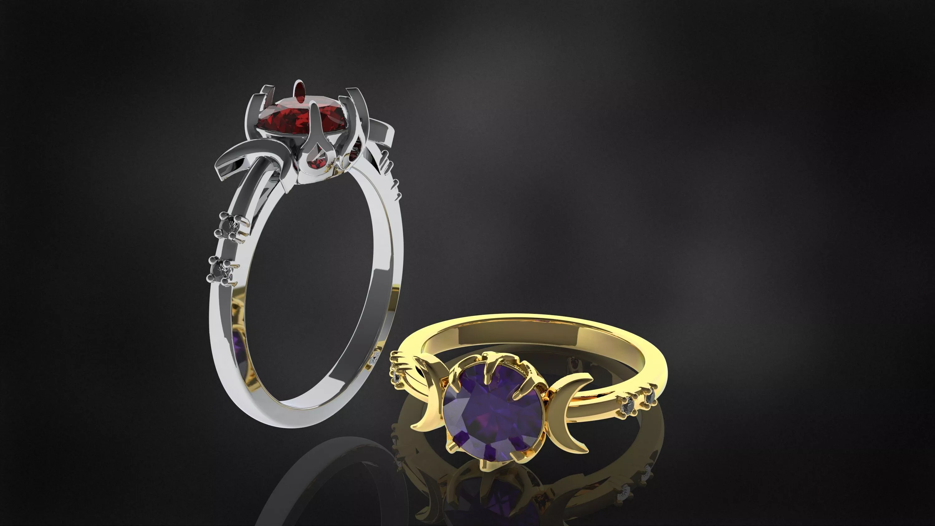 Engagement ring 10001 3D print model