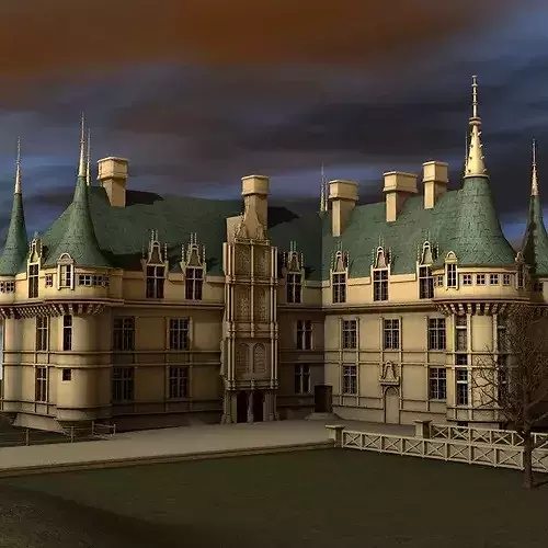 Chateaux Azay le Rideau 3D model 3