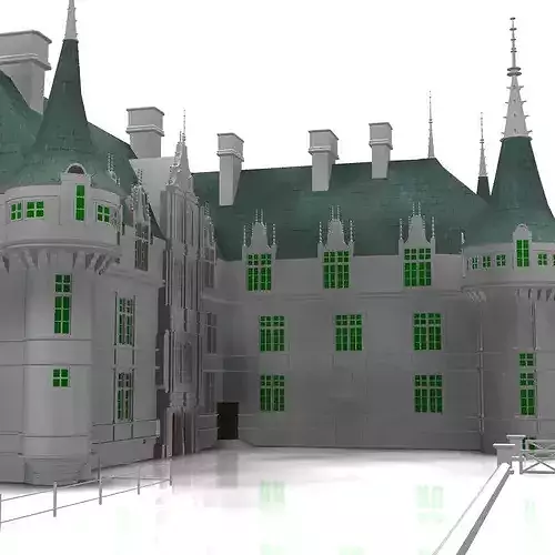 Chateaux Azay le Rideau 3D model 7